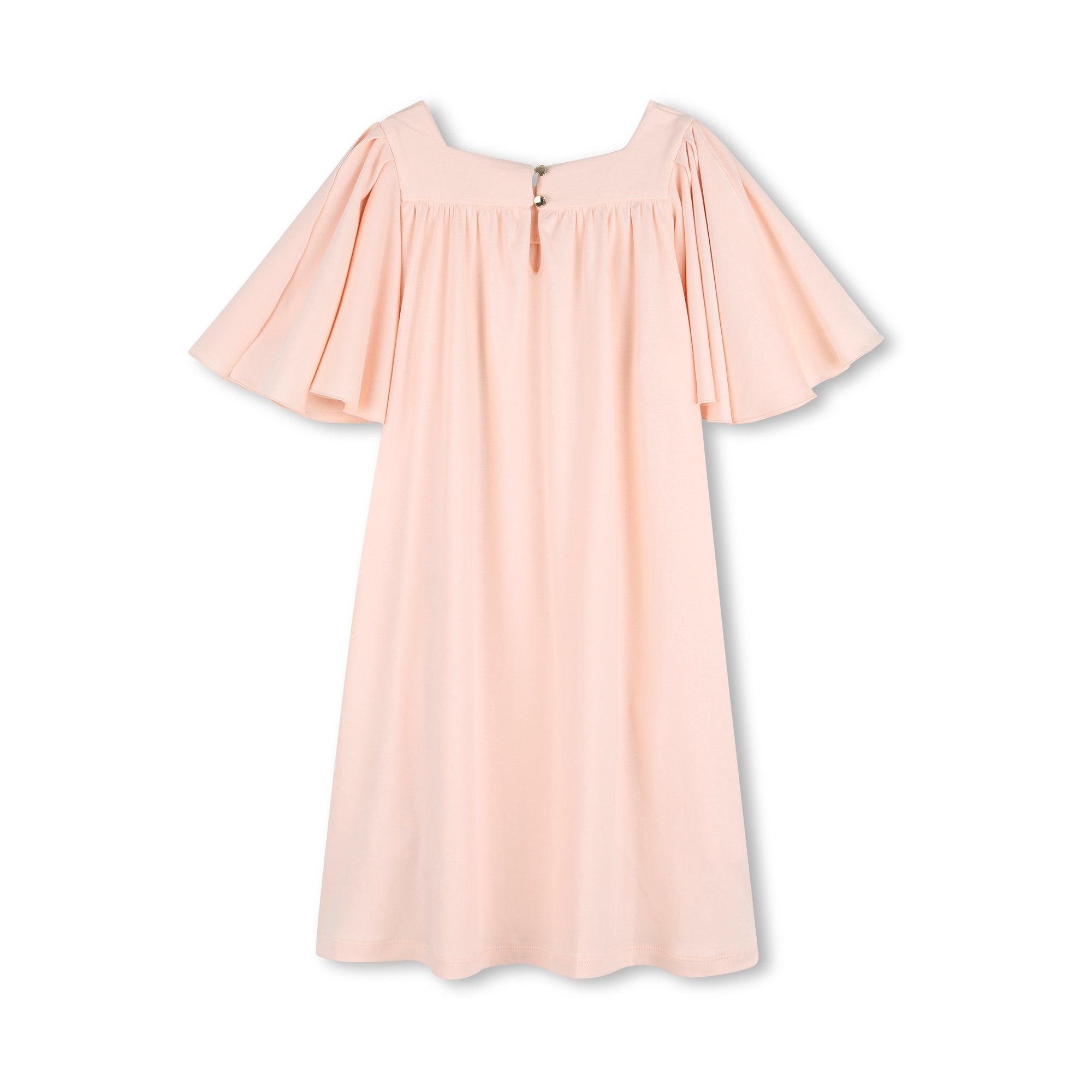 Girls Light  Pink Ruffled Cotton Dress