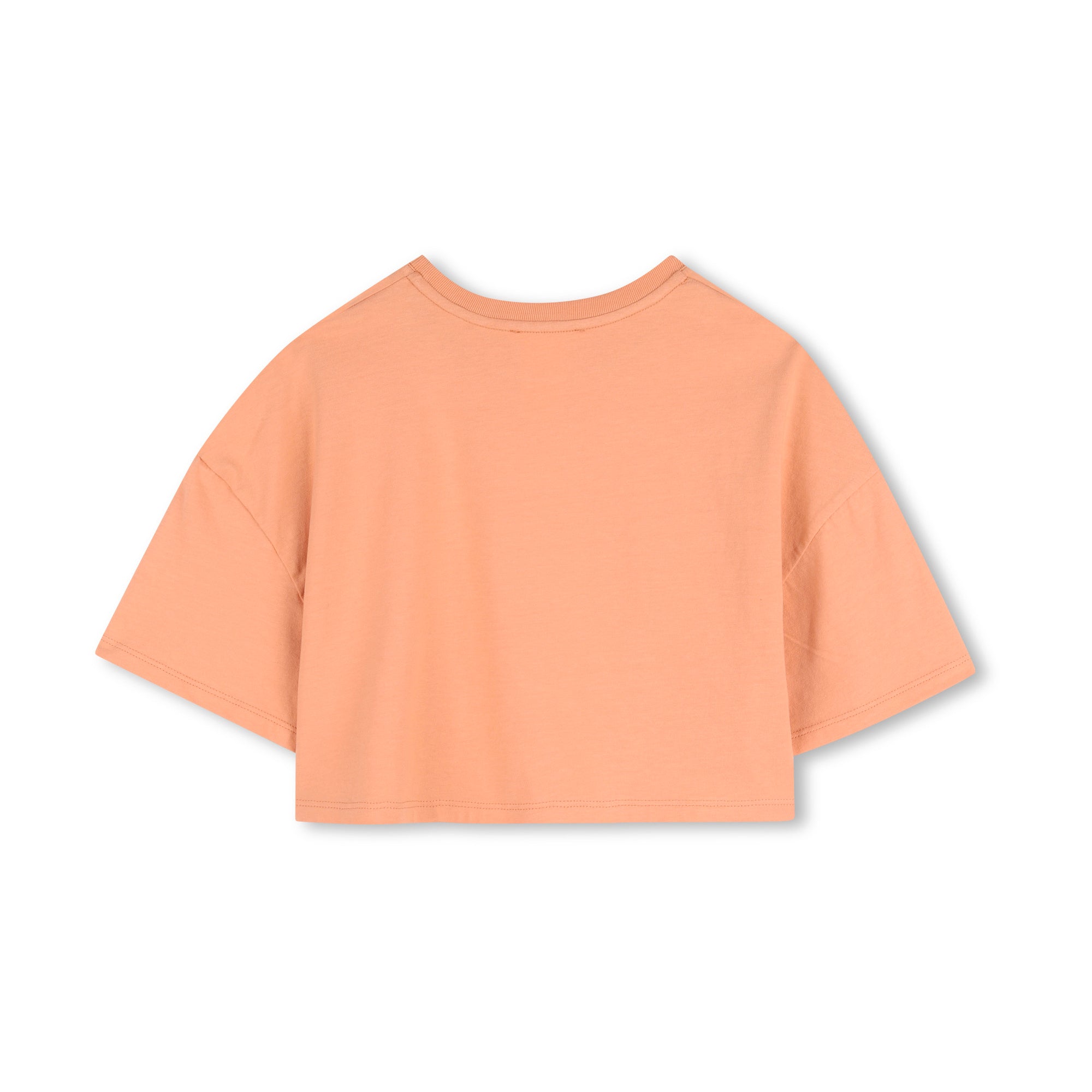 Girls Peach Logo Cotton T-Shirt