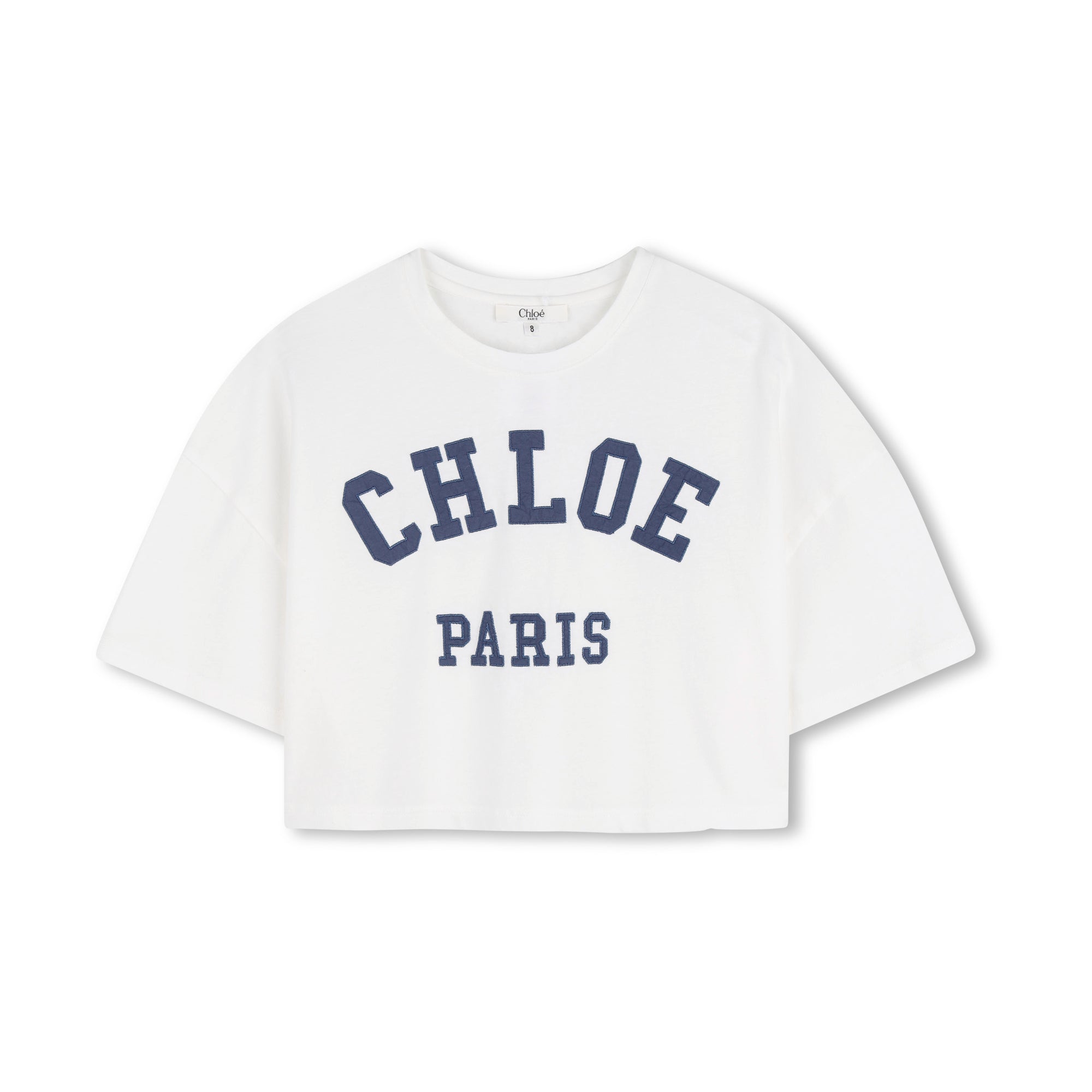 Girls White Logo Cotton T-Shirt