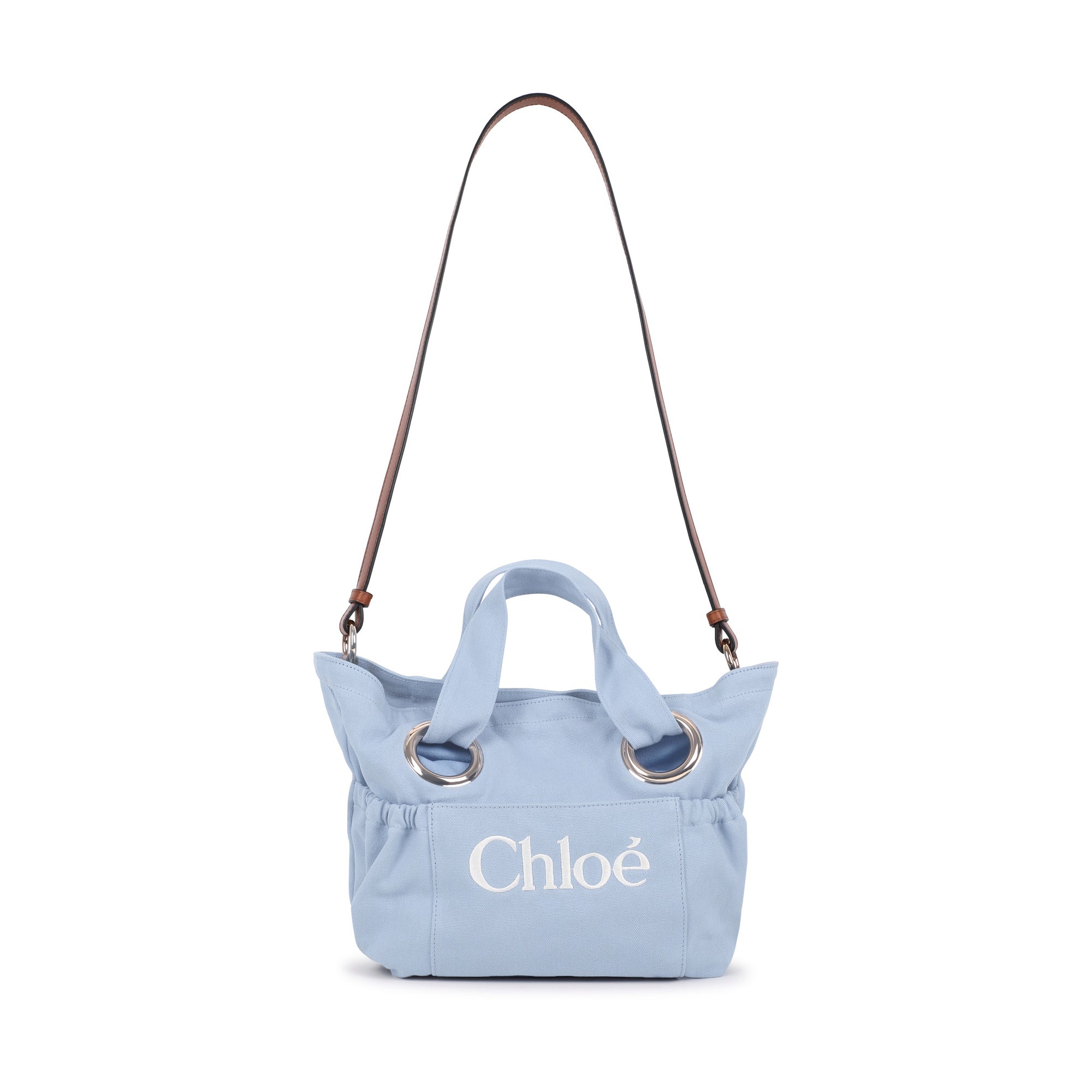 Girls Light Blue Embroidered Logo Handbag(W40 x H25 x D12 cm)