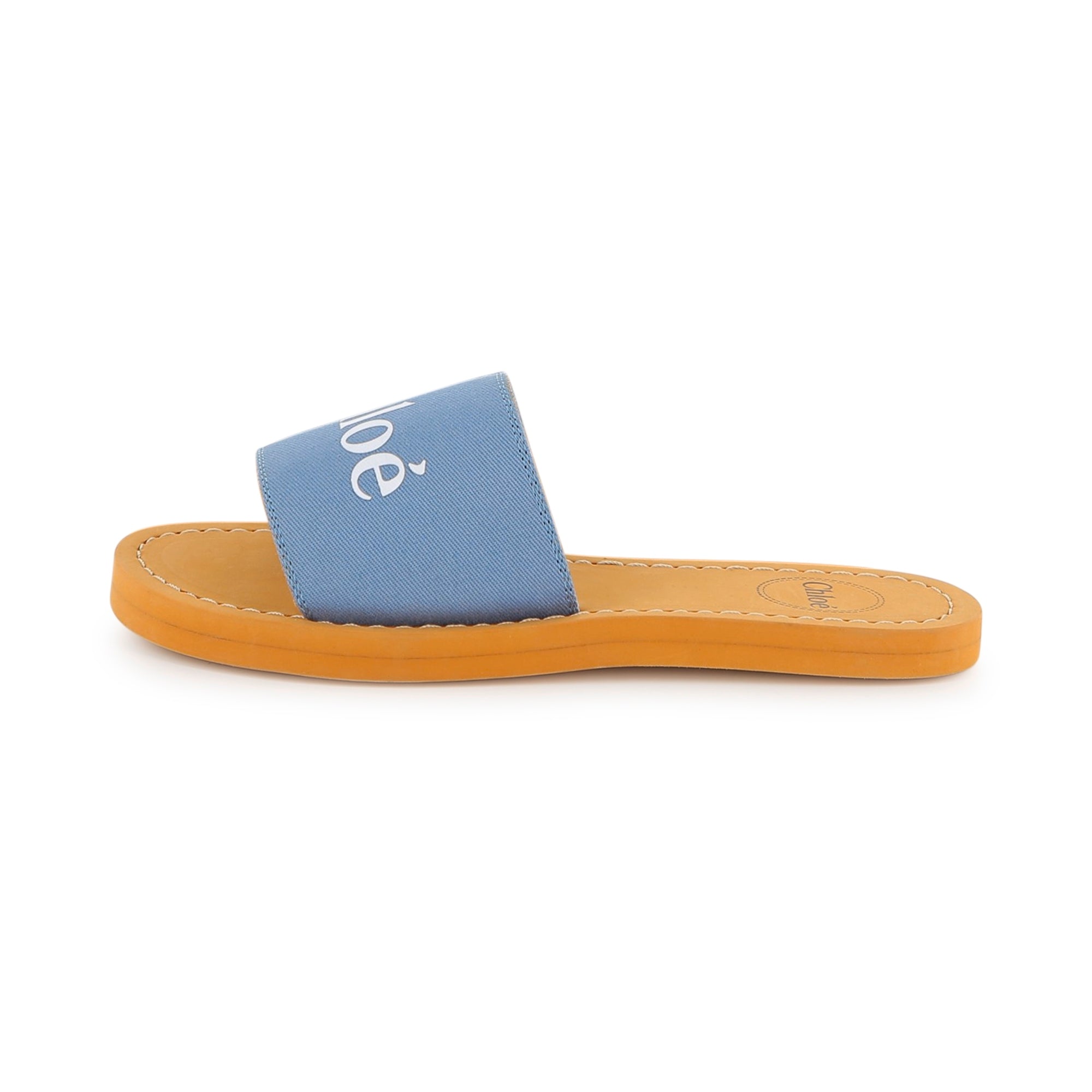 Girls Blue Logo Slippers