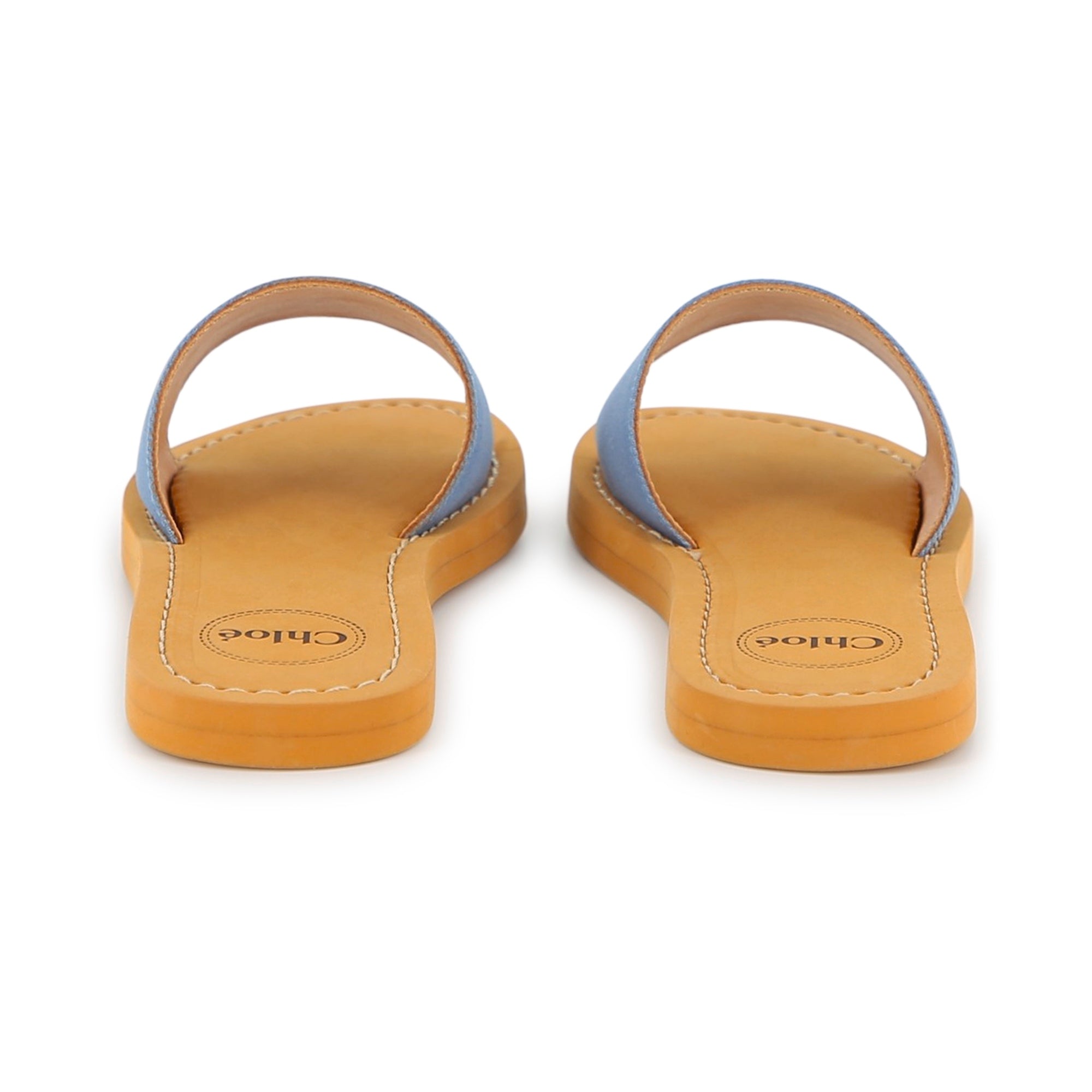 Girls Blue Logo Slippers