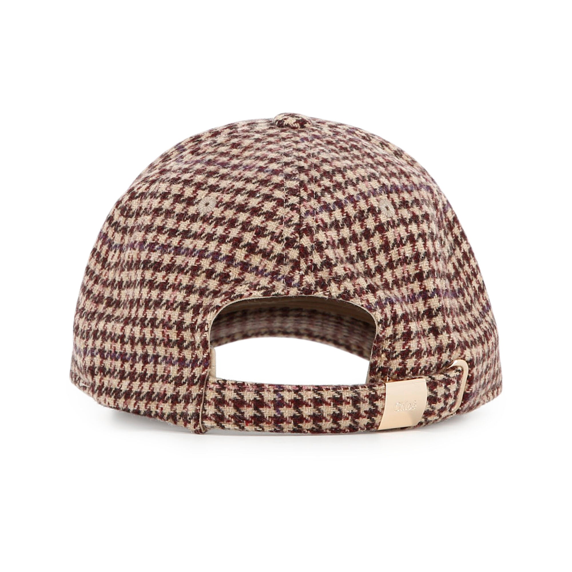 Girls Brown Houndstooth Cap