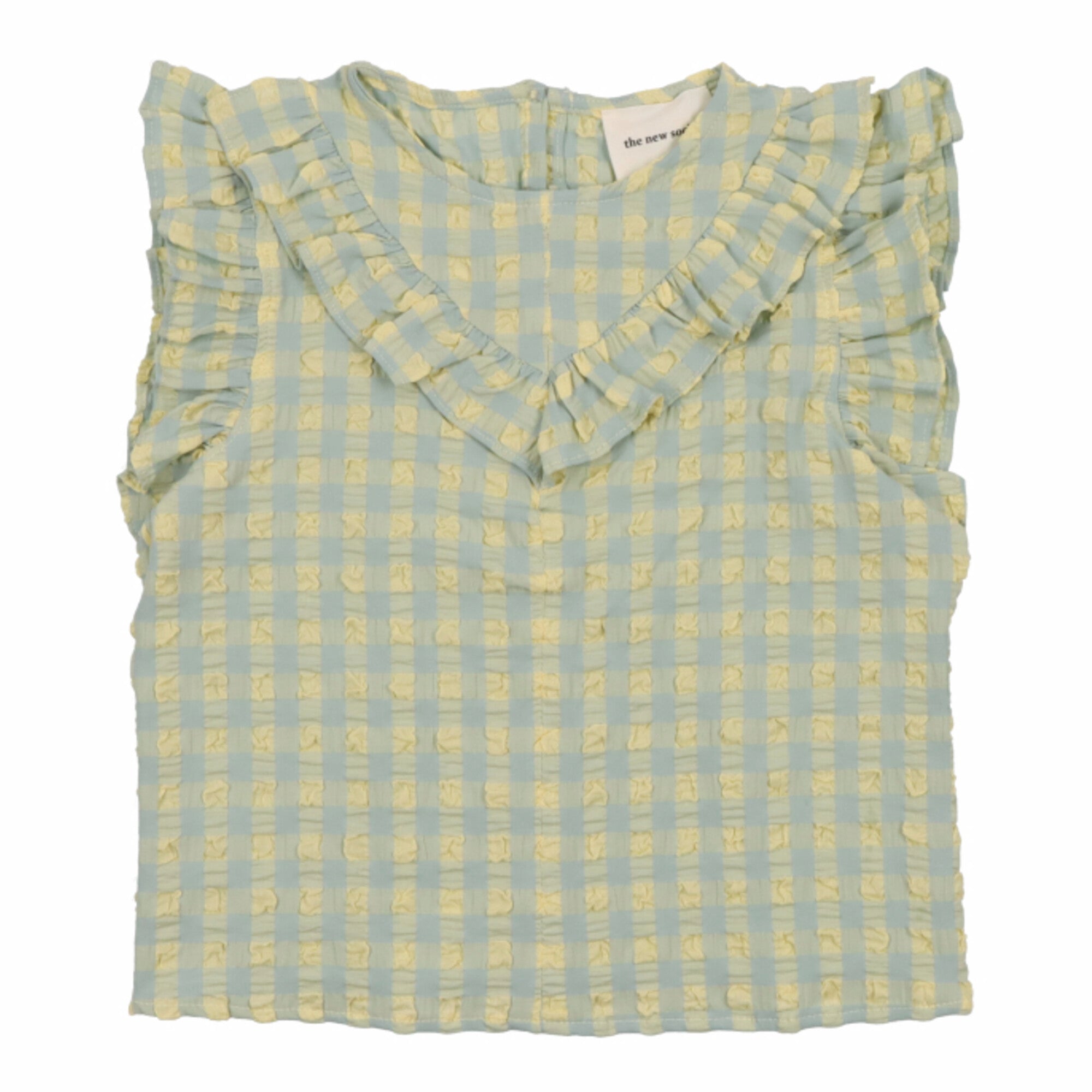 Girls Yellow Check Cotton Top