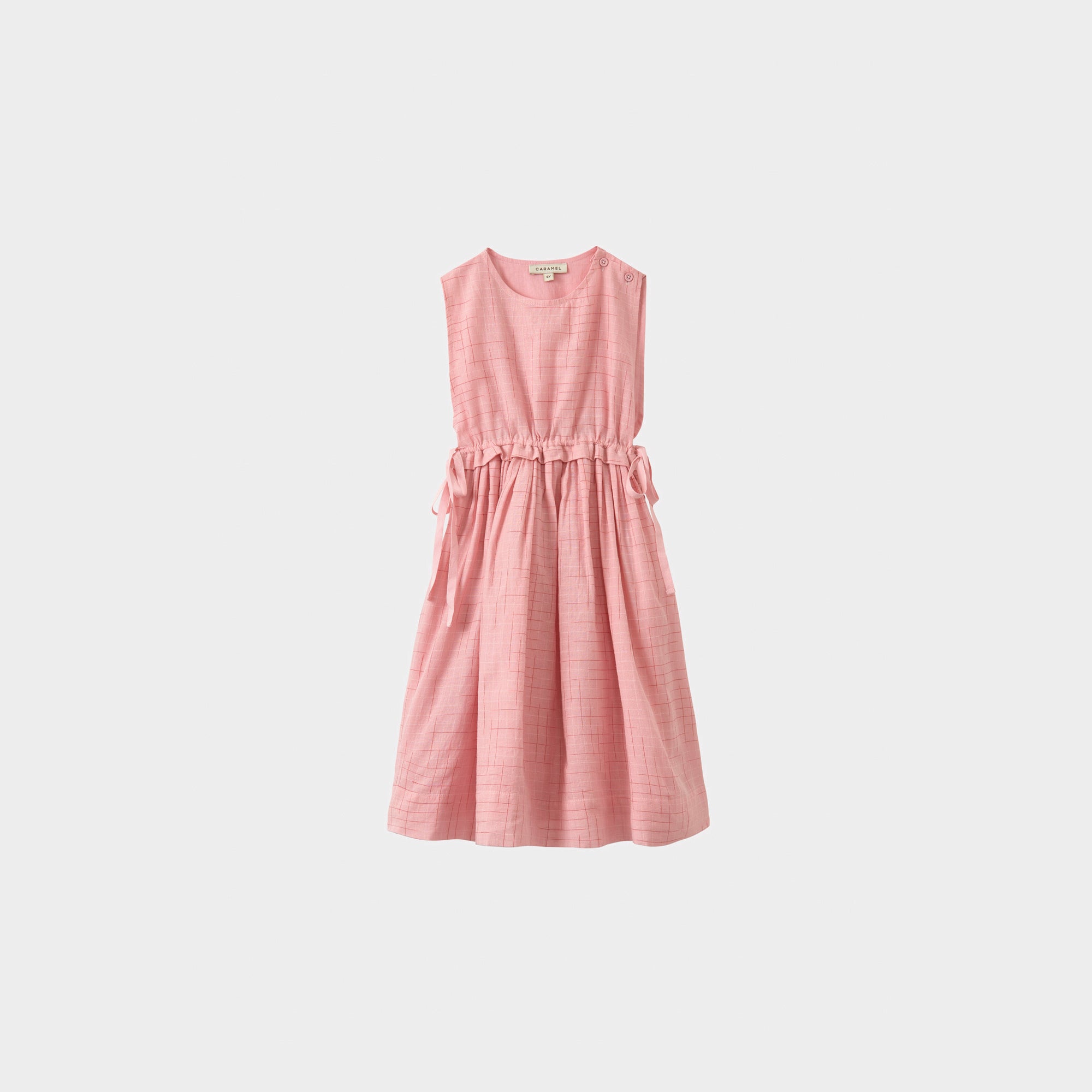 Girls Pink Check Cotton Dress