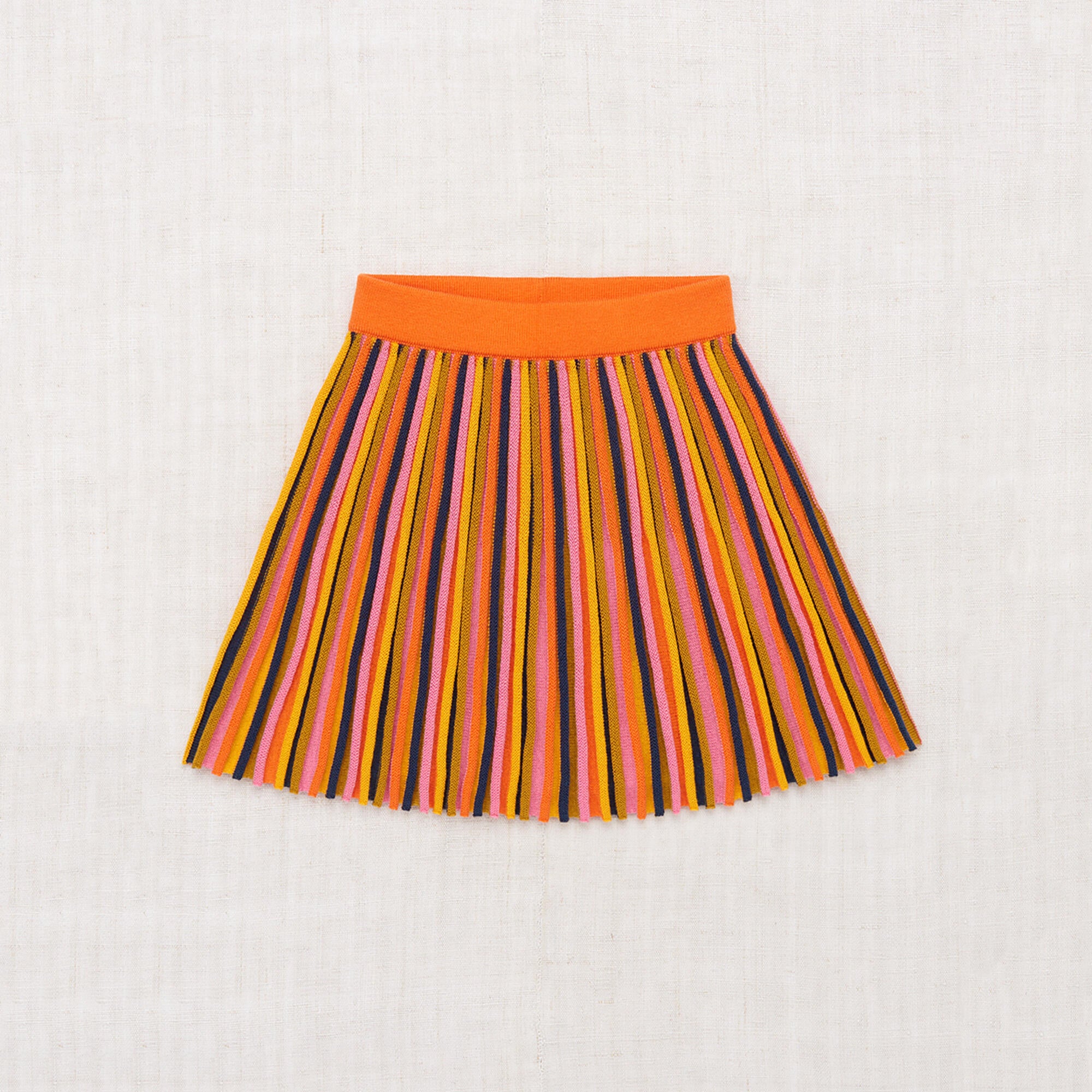 Girls Multicolor Stripes Cotton Skirt