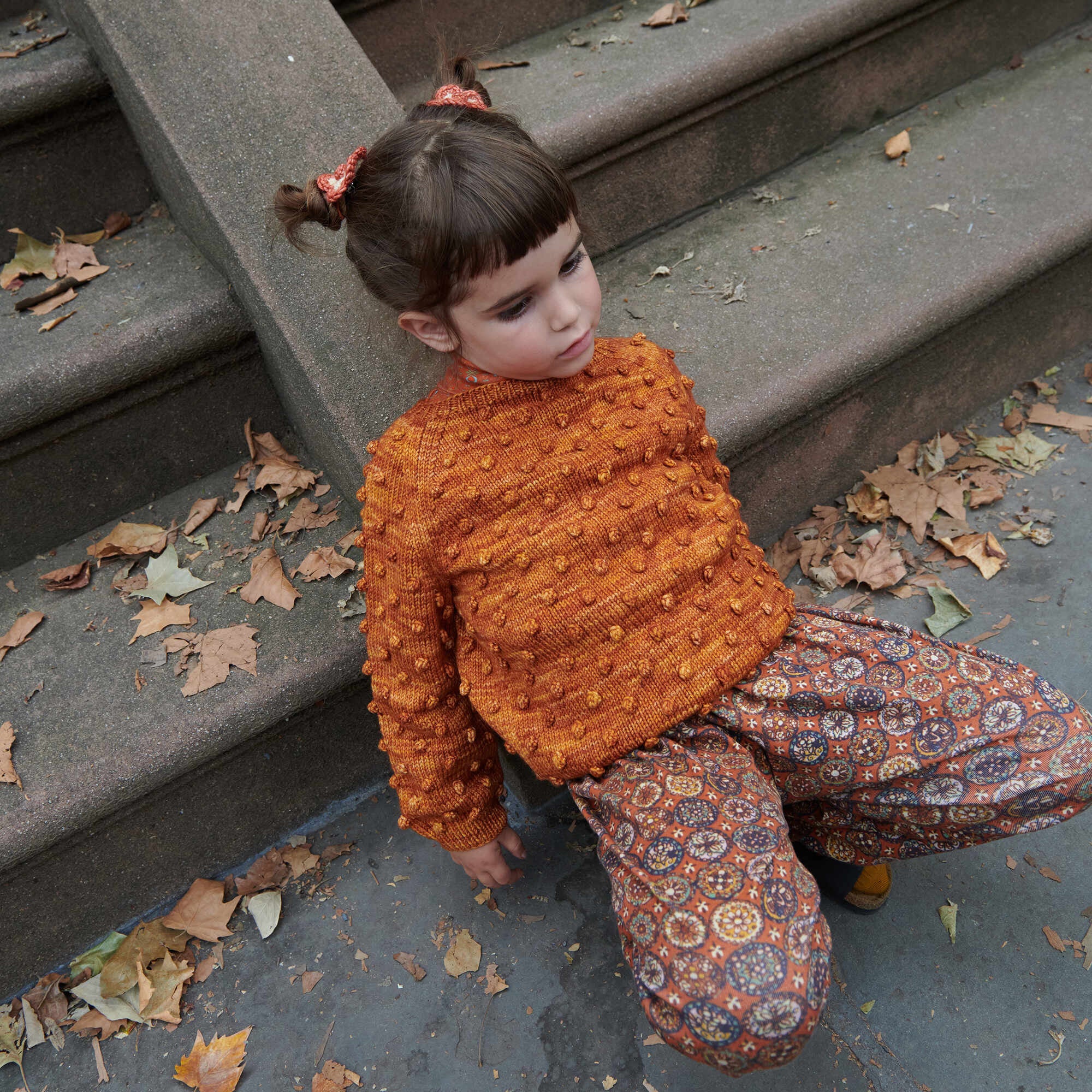 Girls Caramel Popcorn Wool Sweater