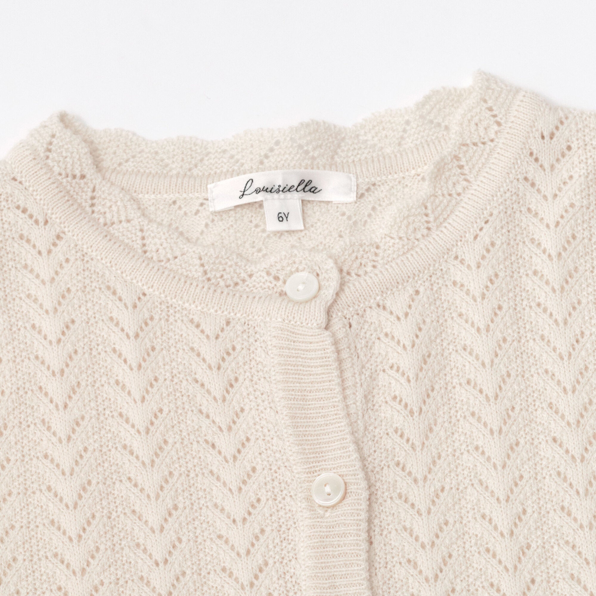 Girls Beige Knit Cardigan