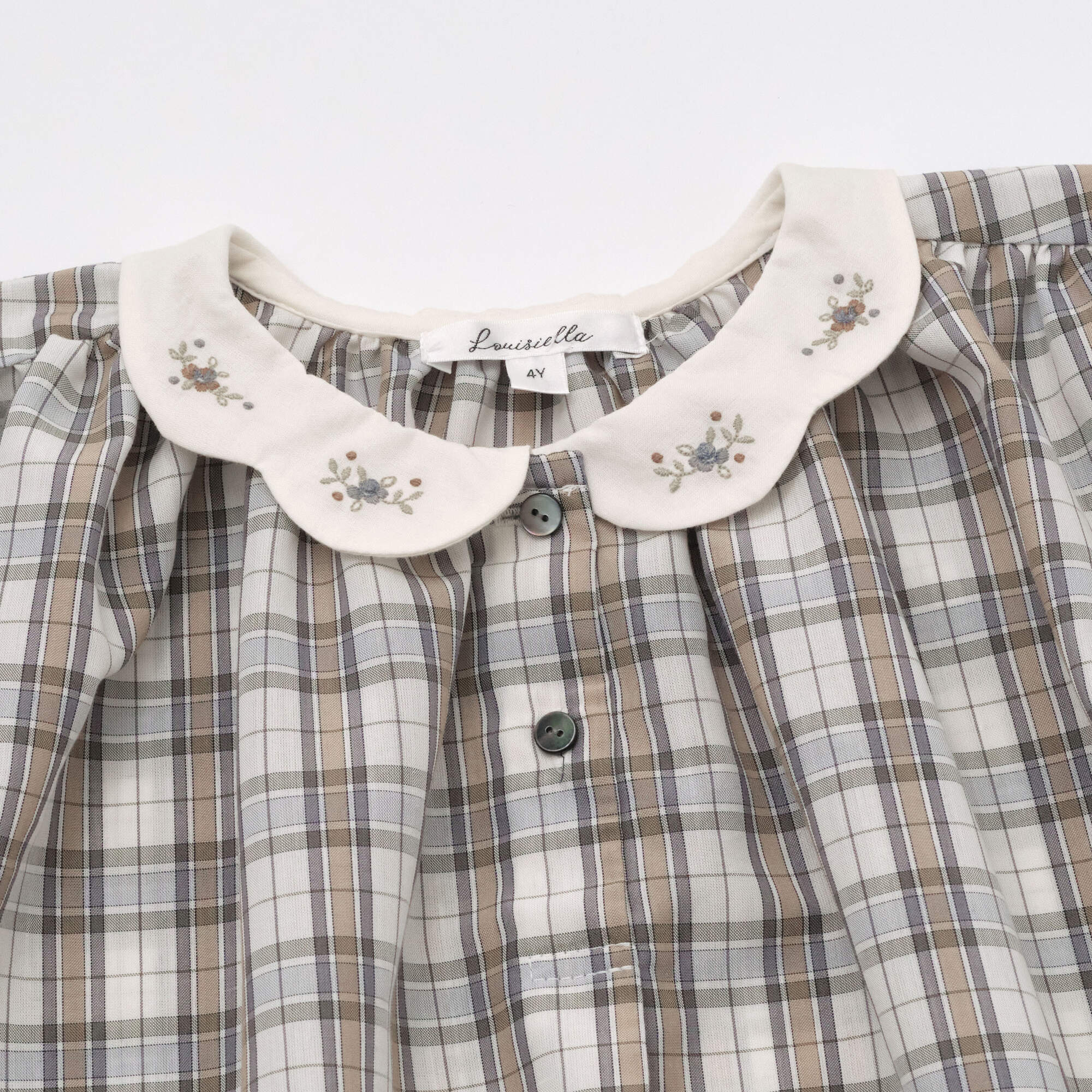 Girls Grey Check Dress