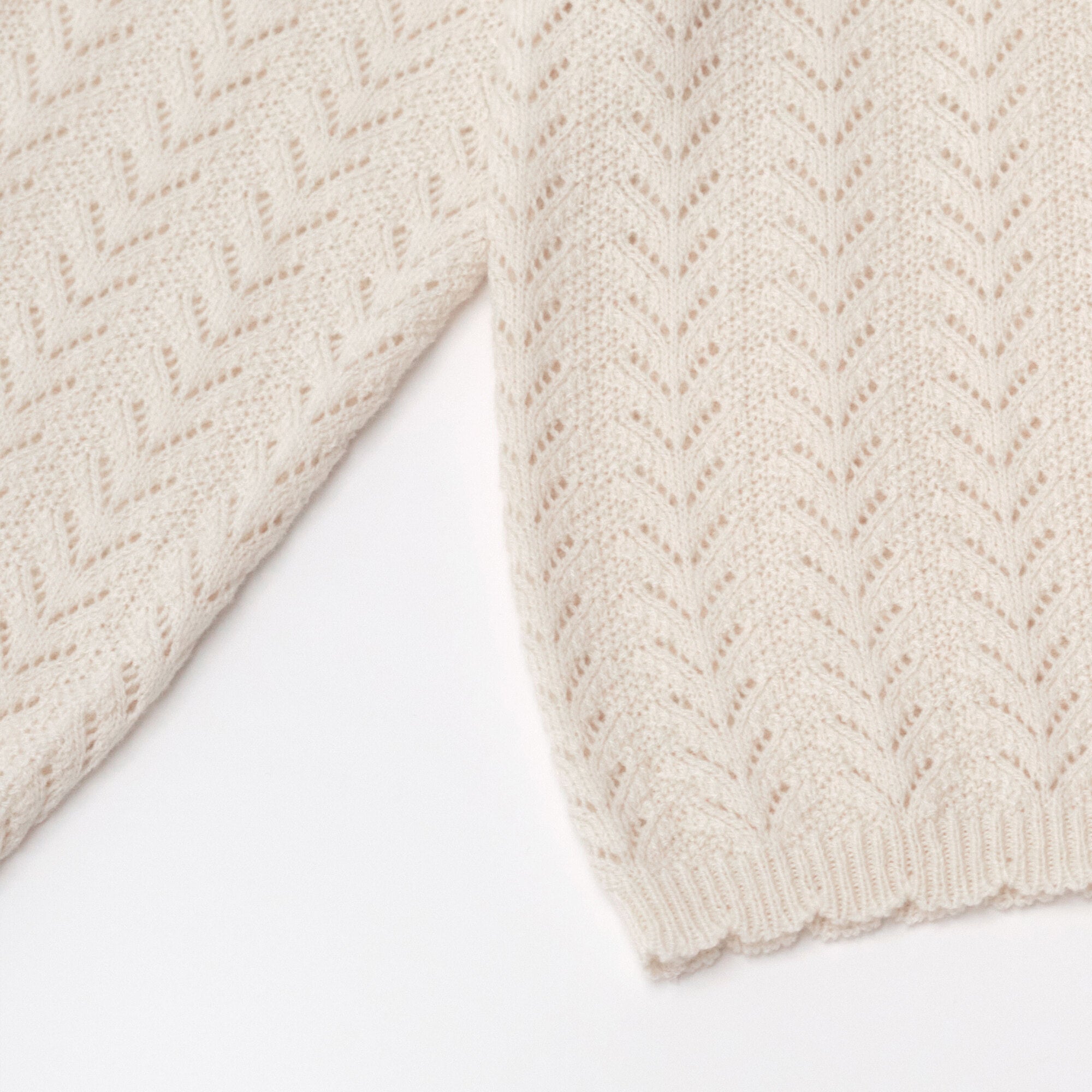 Girls Beige Knit Cardigan