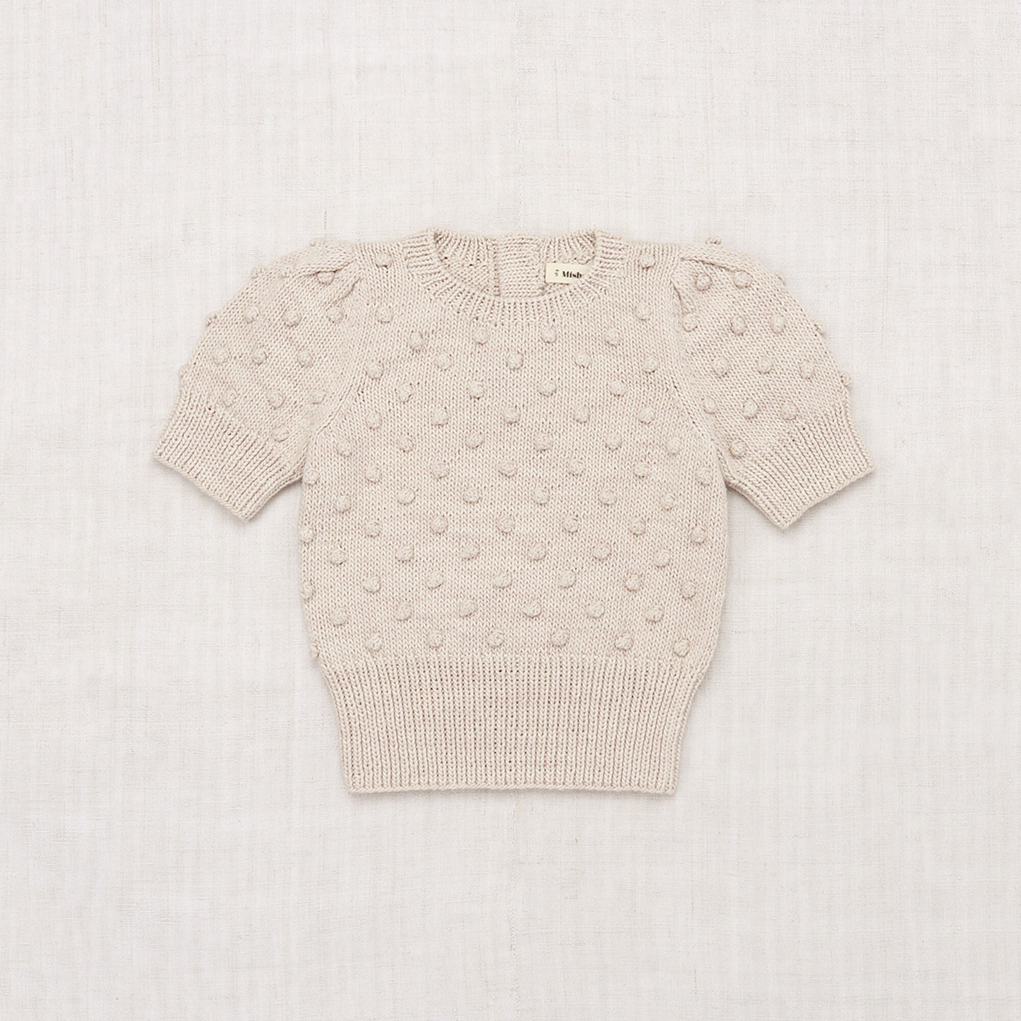 Girls Cream Popcorn Cotton Sweater