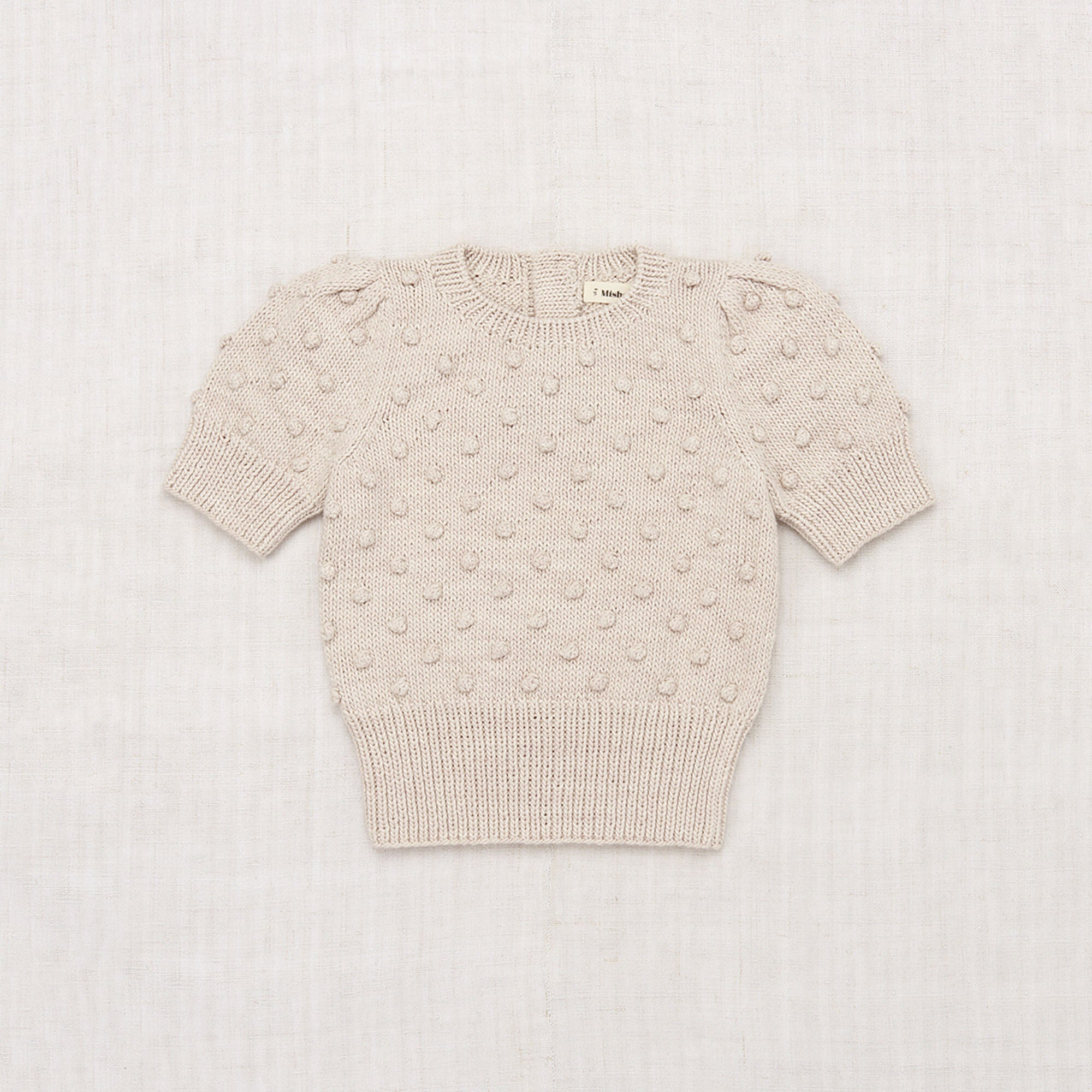 Girls Cream Popcorn Cotton Sweater