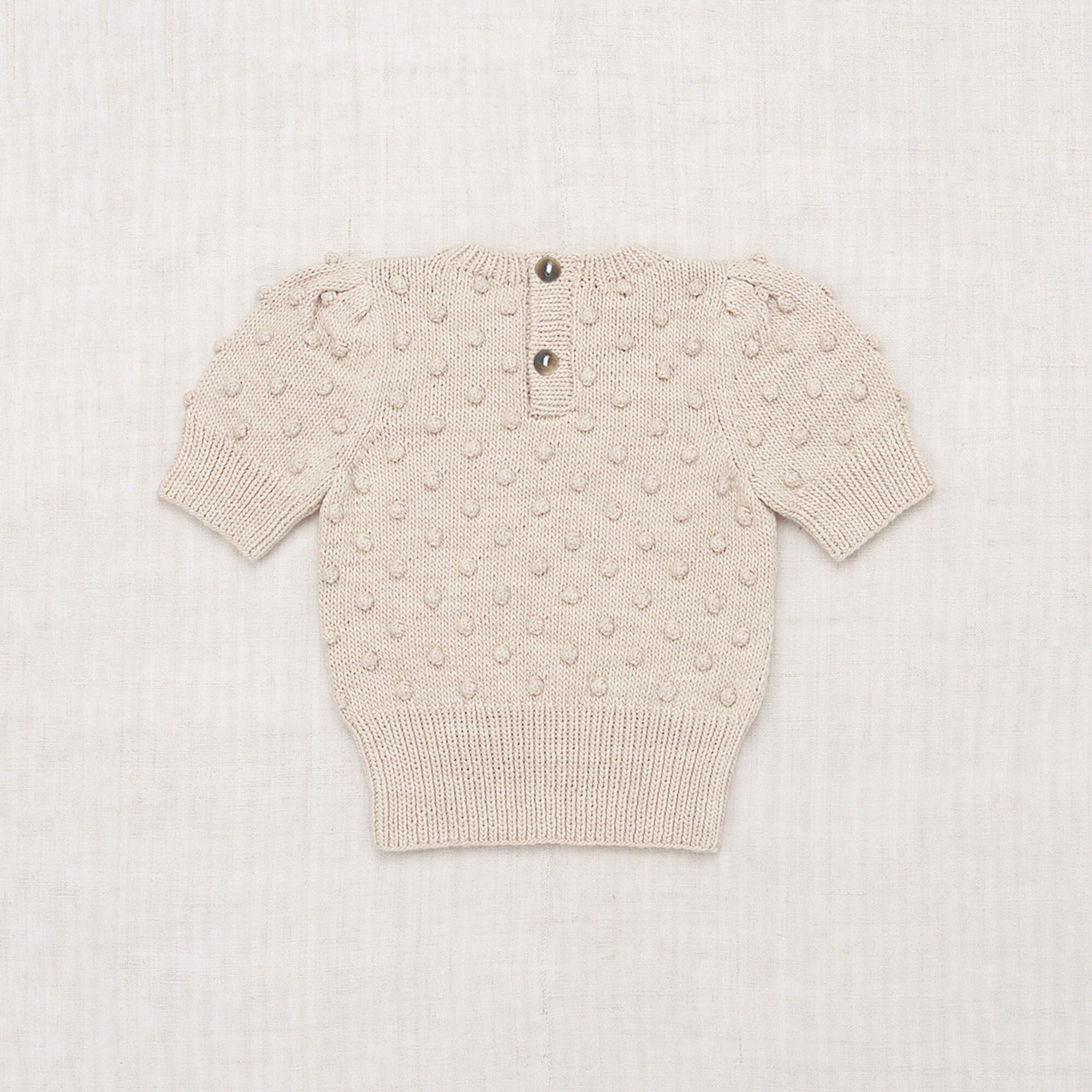 Girls Cream Popcorn Cotton Sweater