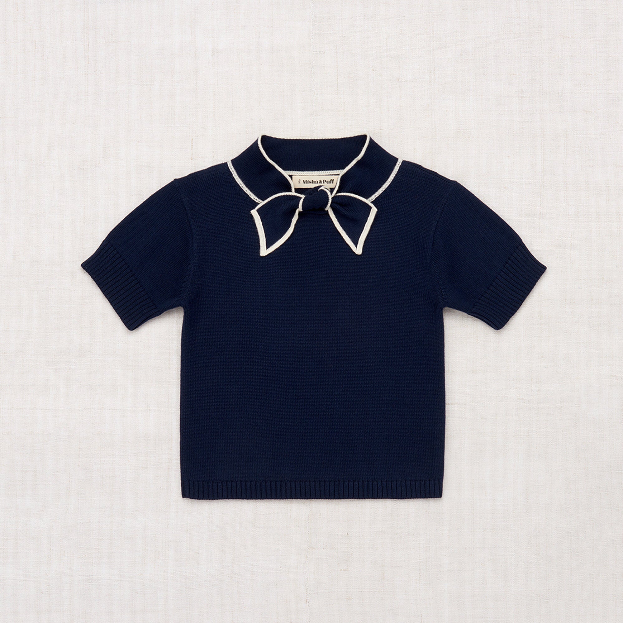 Boys & Girls Navy Bow Cotton Sweater