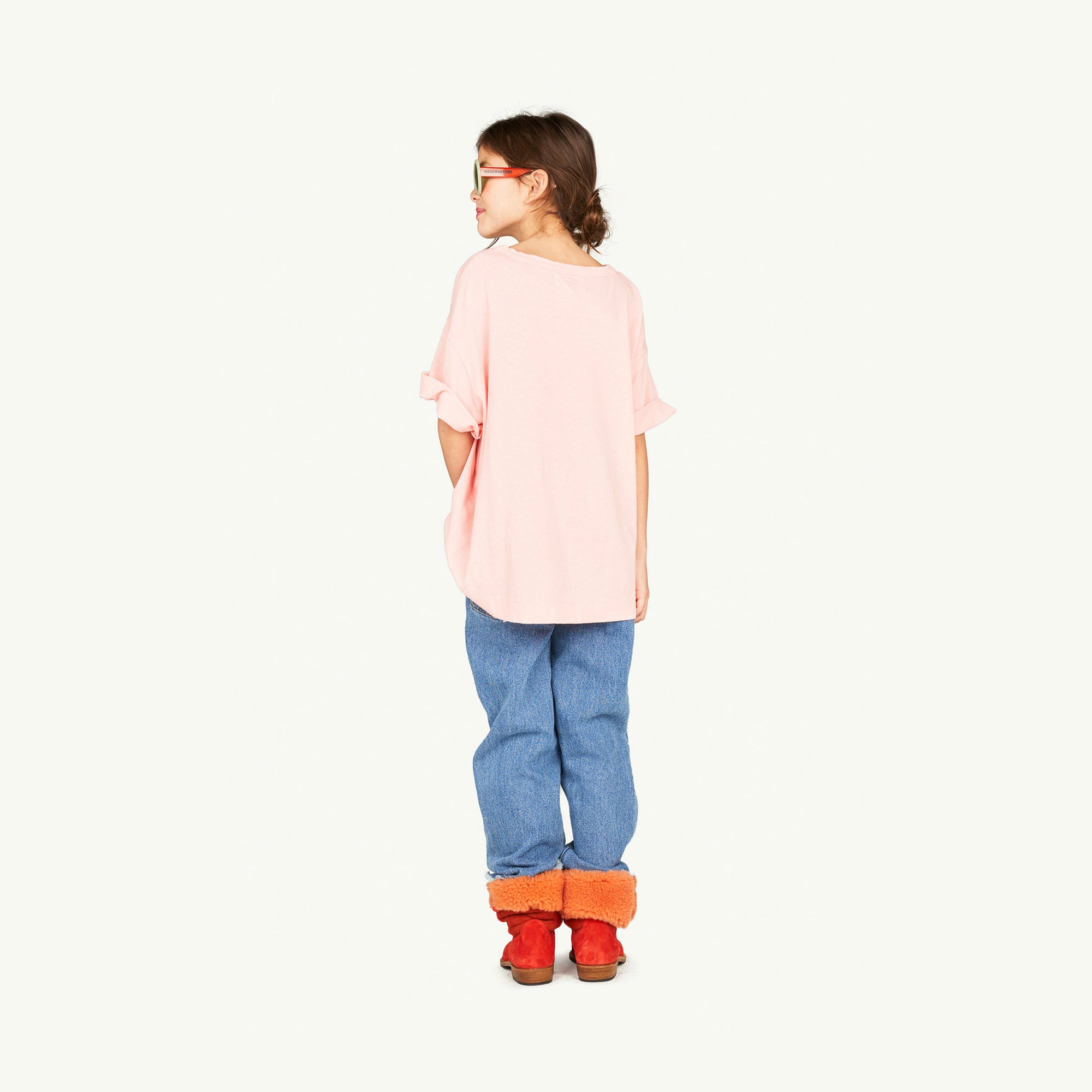 Boys & Girls Pink Printed Cotton T-Shirt