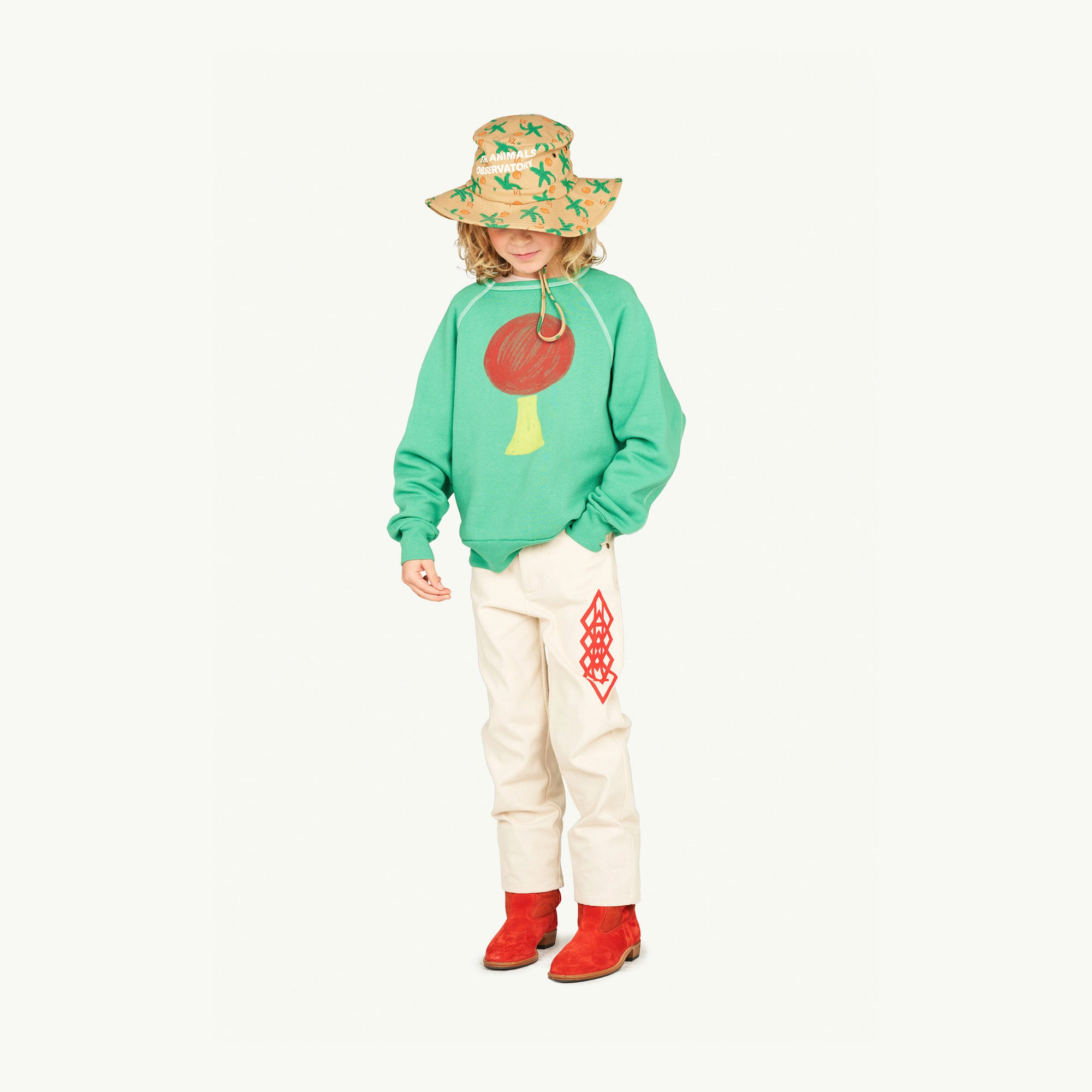 Boys & Girls Green Printed Cotton Sweatshirt
