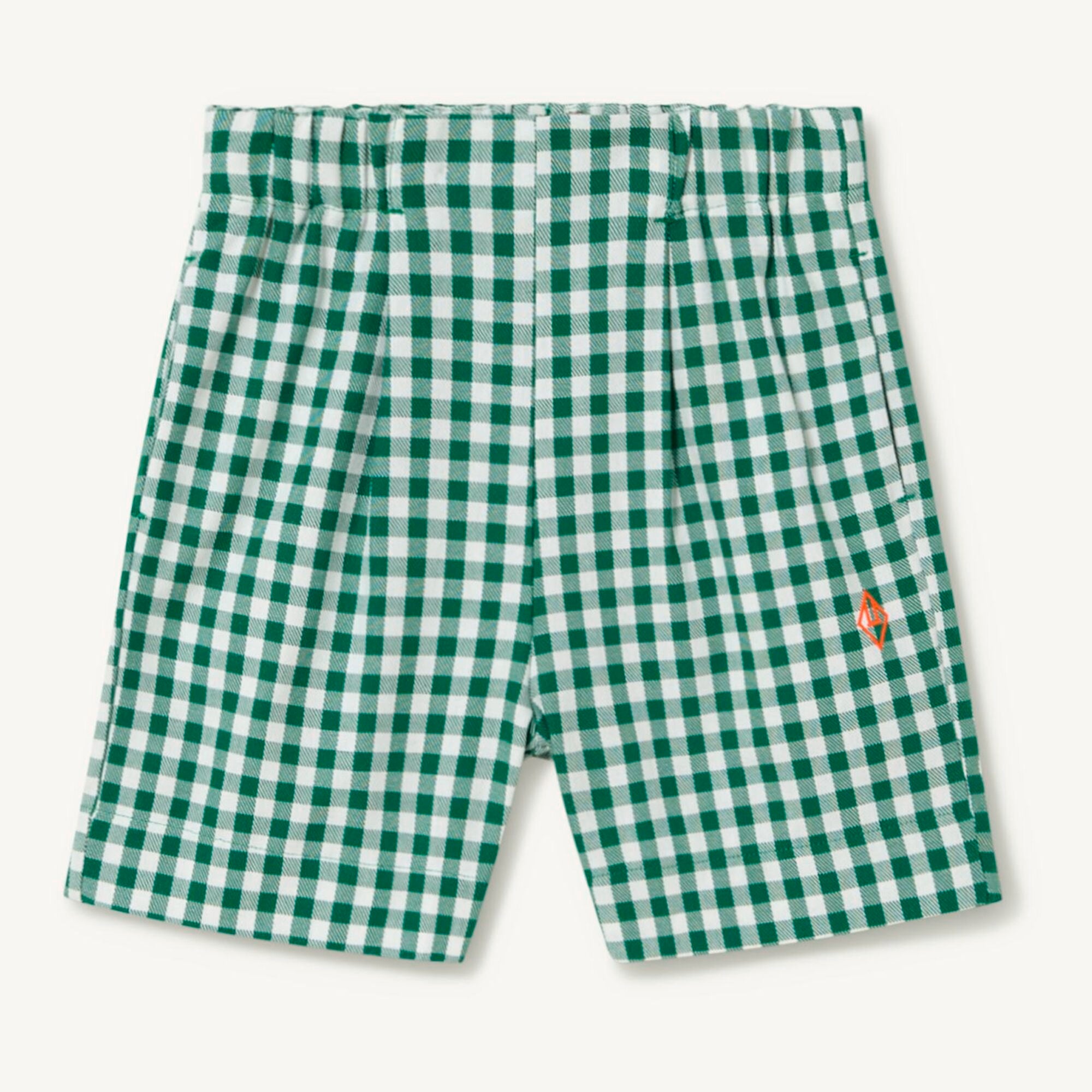 Girls Green Check Cotton Shorts