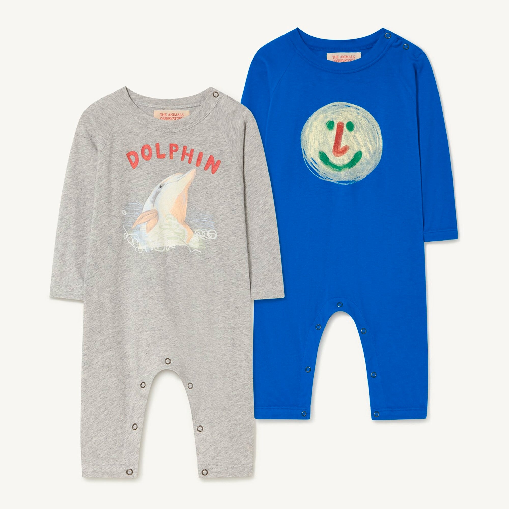 Baby Boys Blue Printed Cotton Babysuit Set