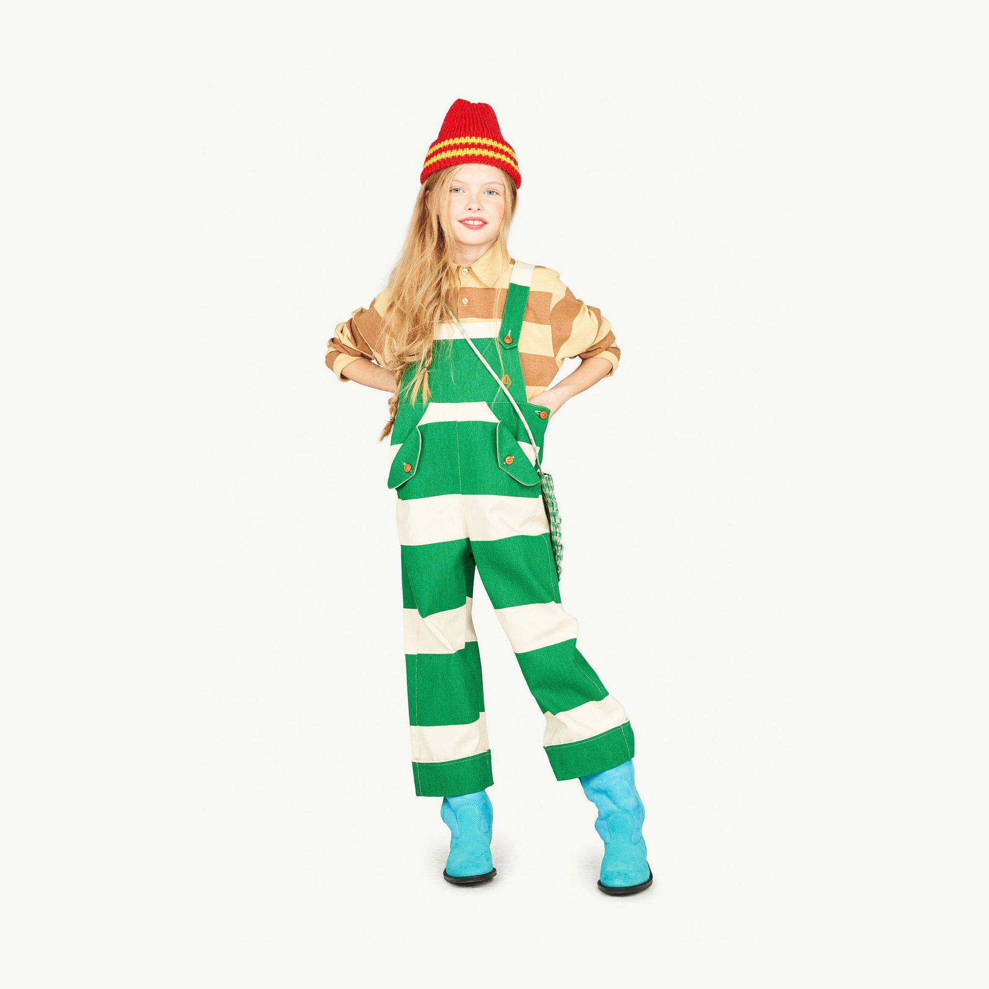 Girls Green Check Logo Shoulder Bag