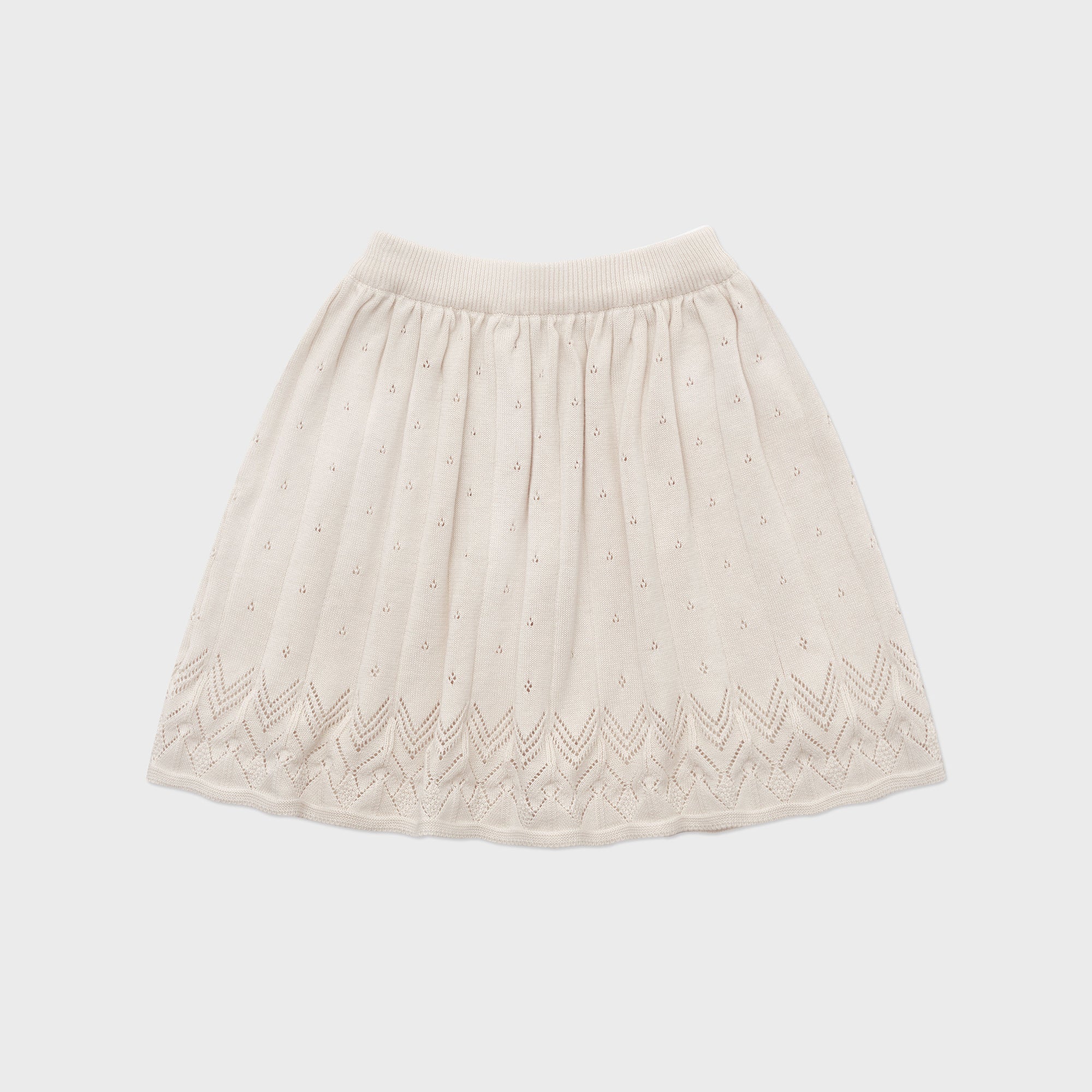 Girls Beige Knit Skirt