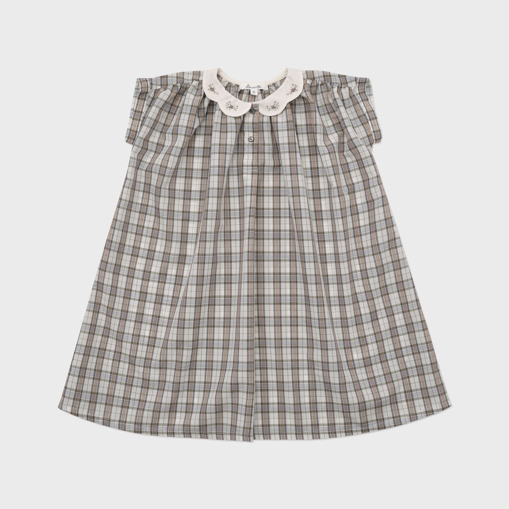 Girls Grey Check Dress