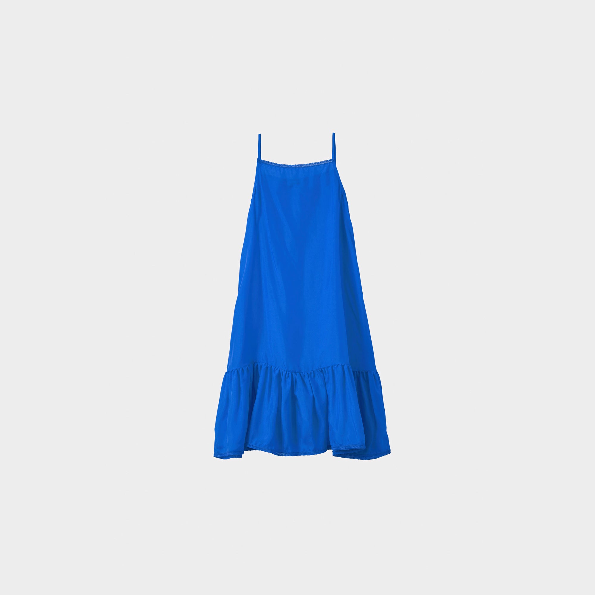 Girls Blue Silk Strap Dress