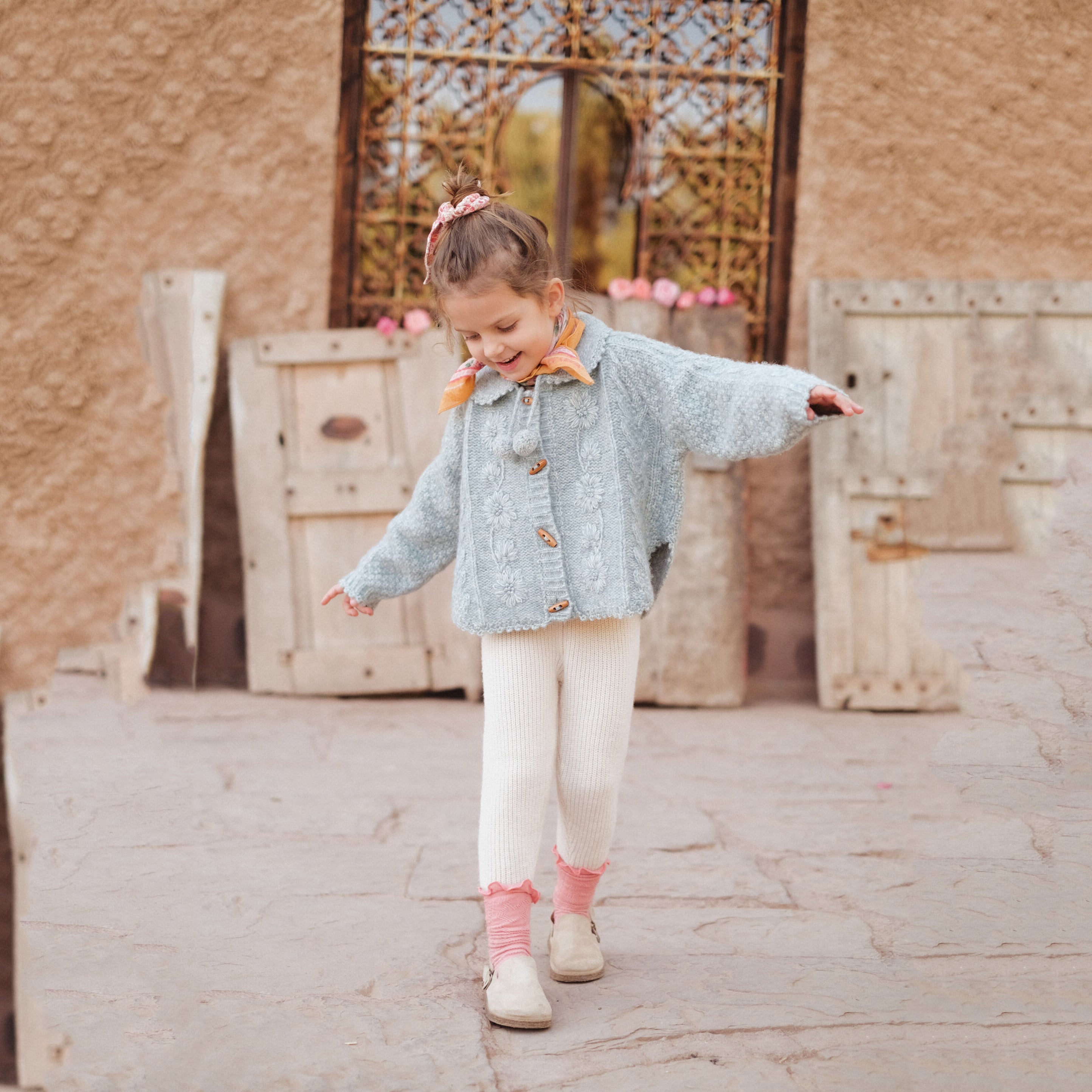 Girls Blue Wool Cardigan