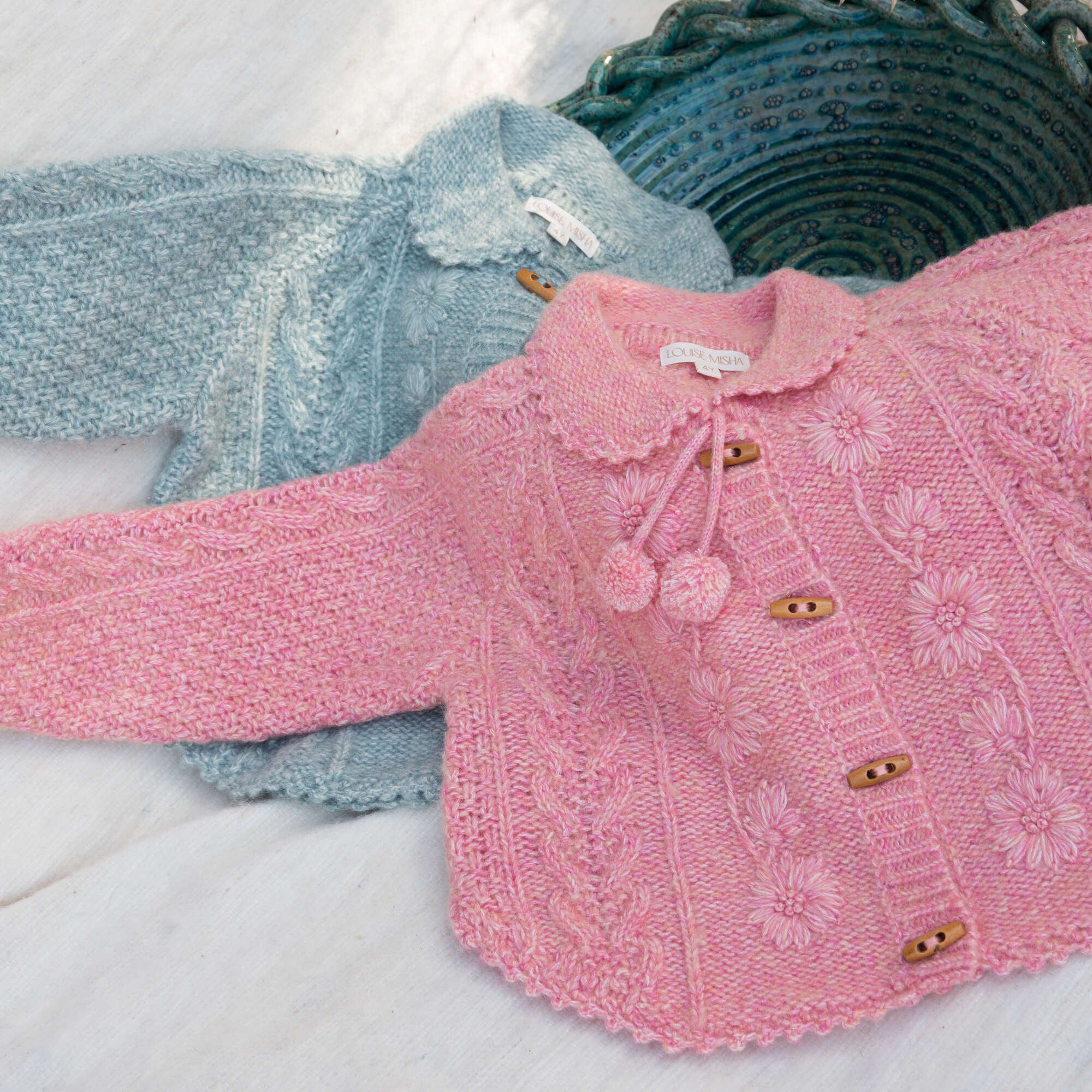 Girls Pink Wool Cardigan