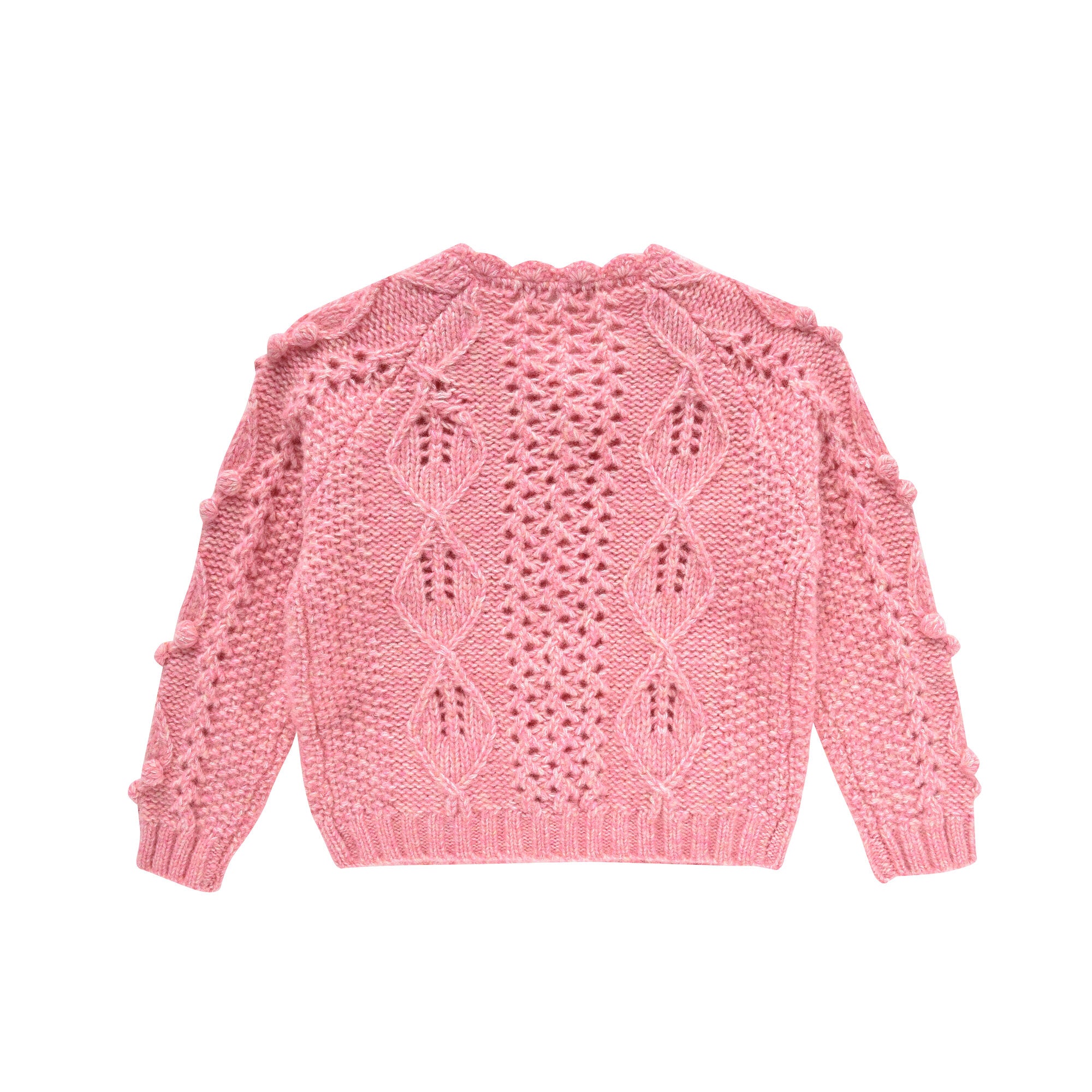 Girls Pink Wool Cardigan