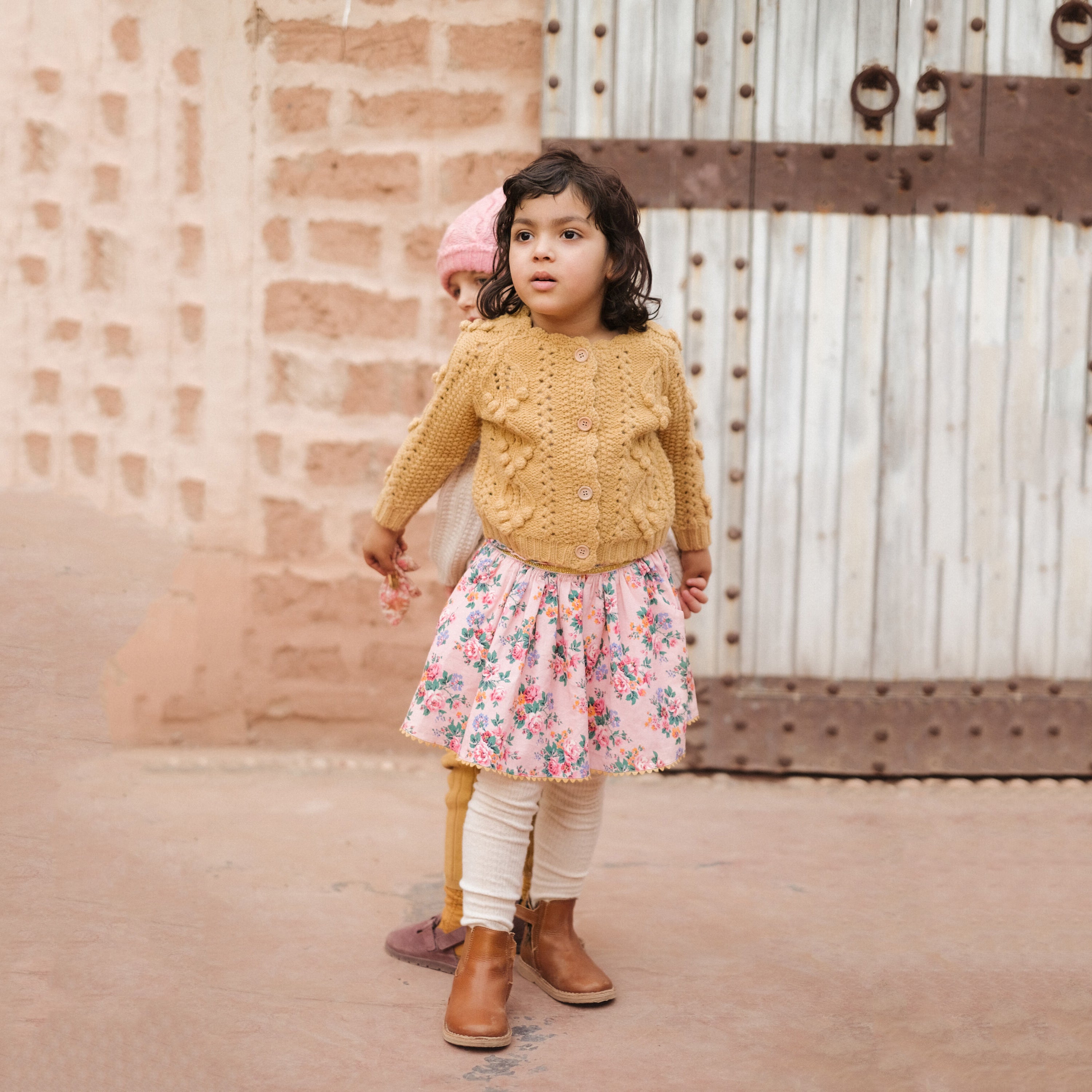 Girls Yellow Wool Cardigan