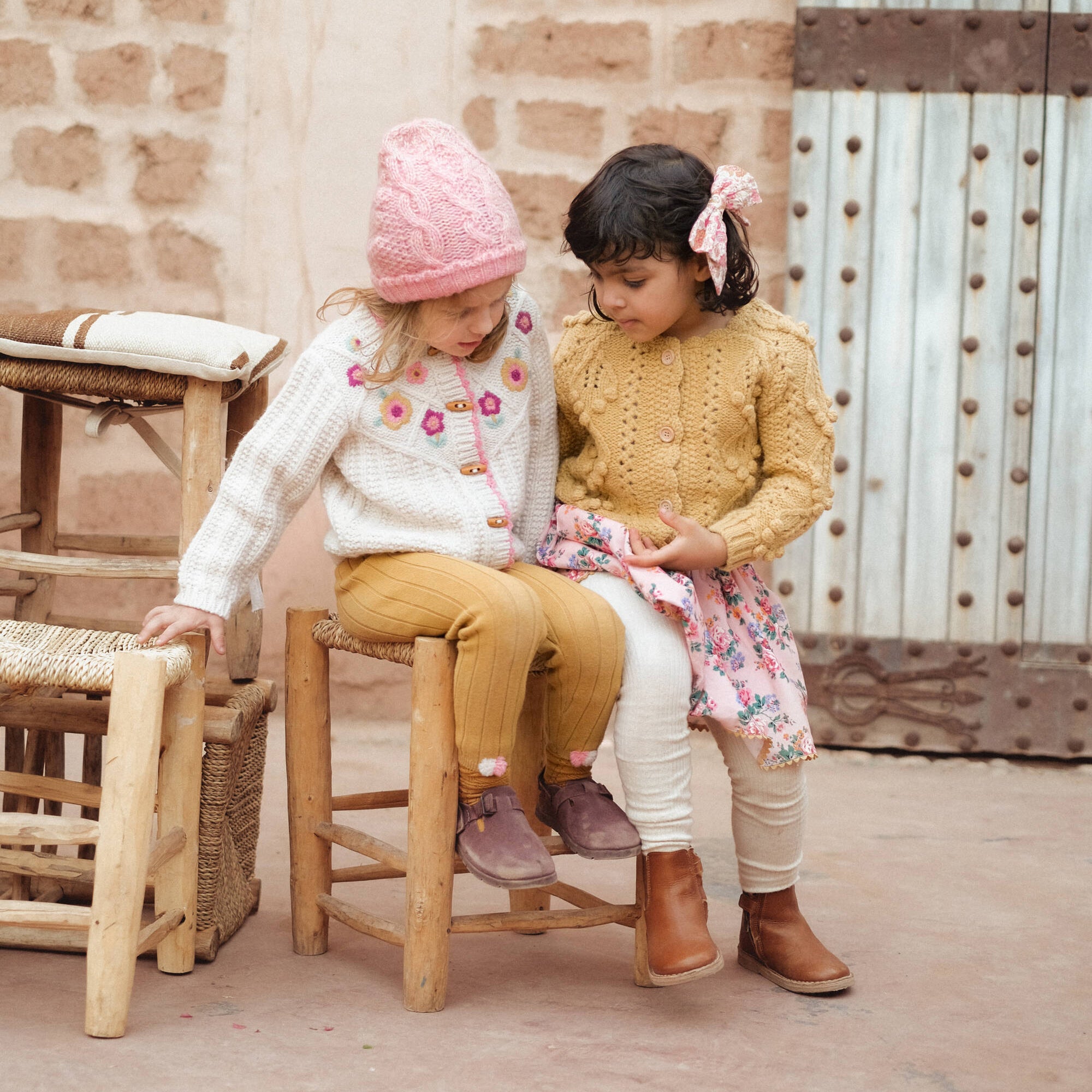 Girls Yellow Wool Cardigan