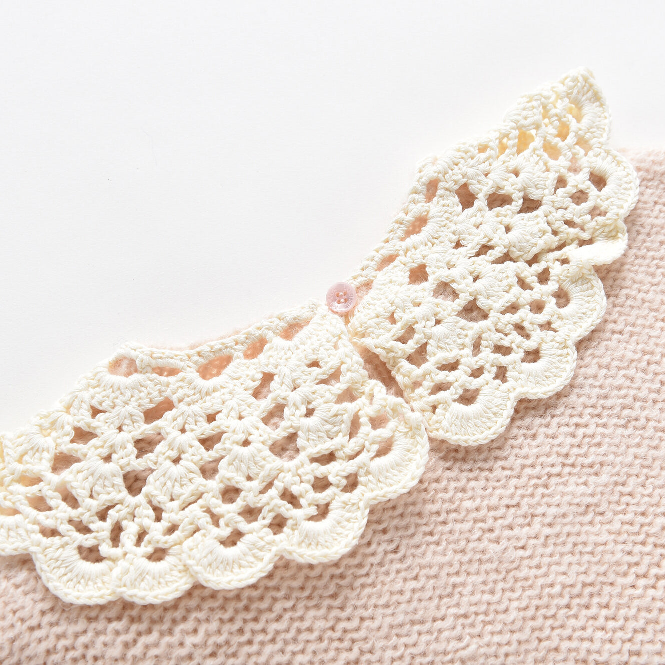Girls Light Pink Ruffled Sweater