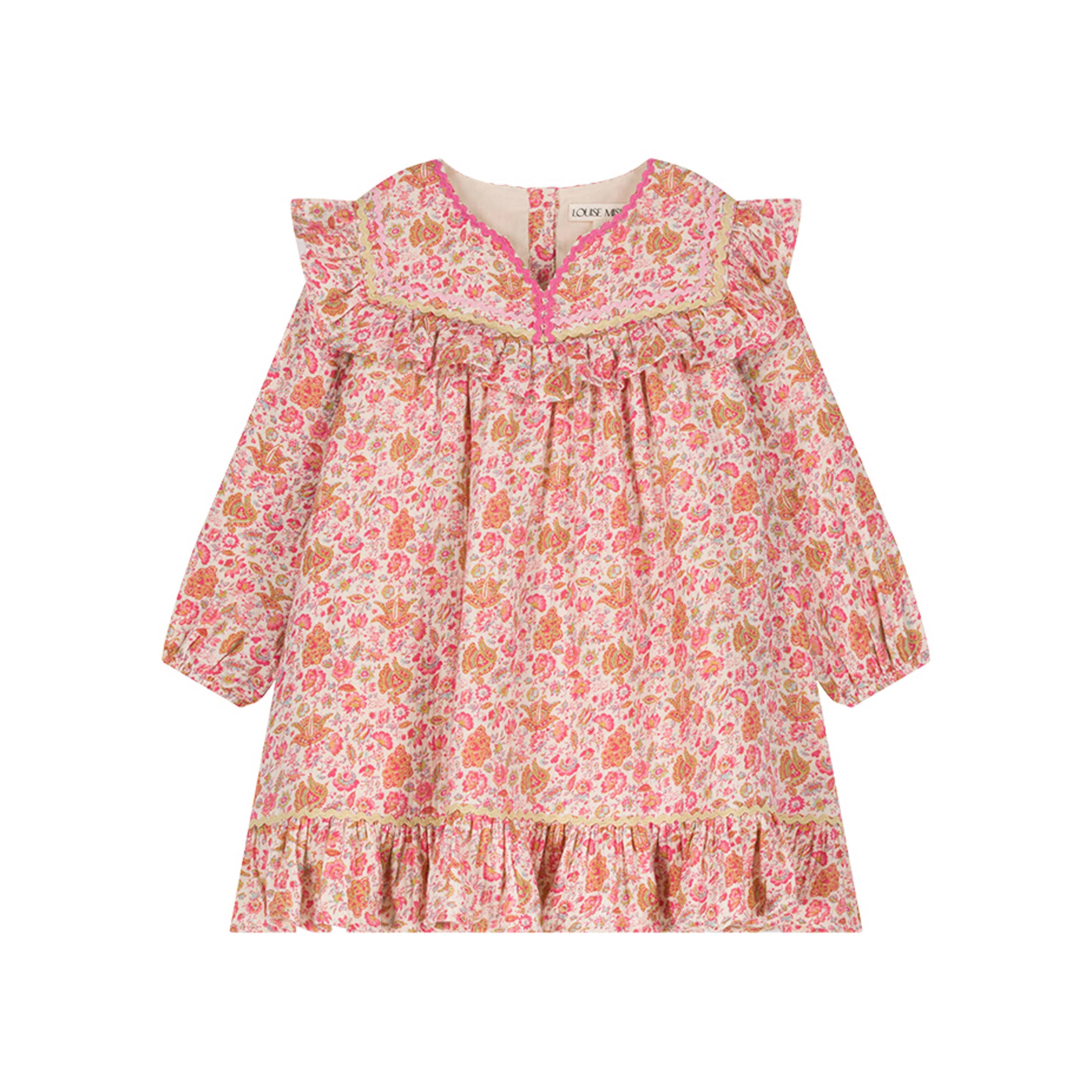 Girls Pink Floral Cotton Dress