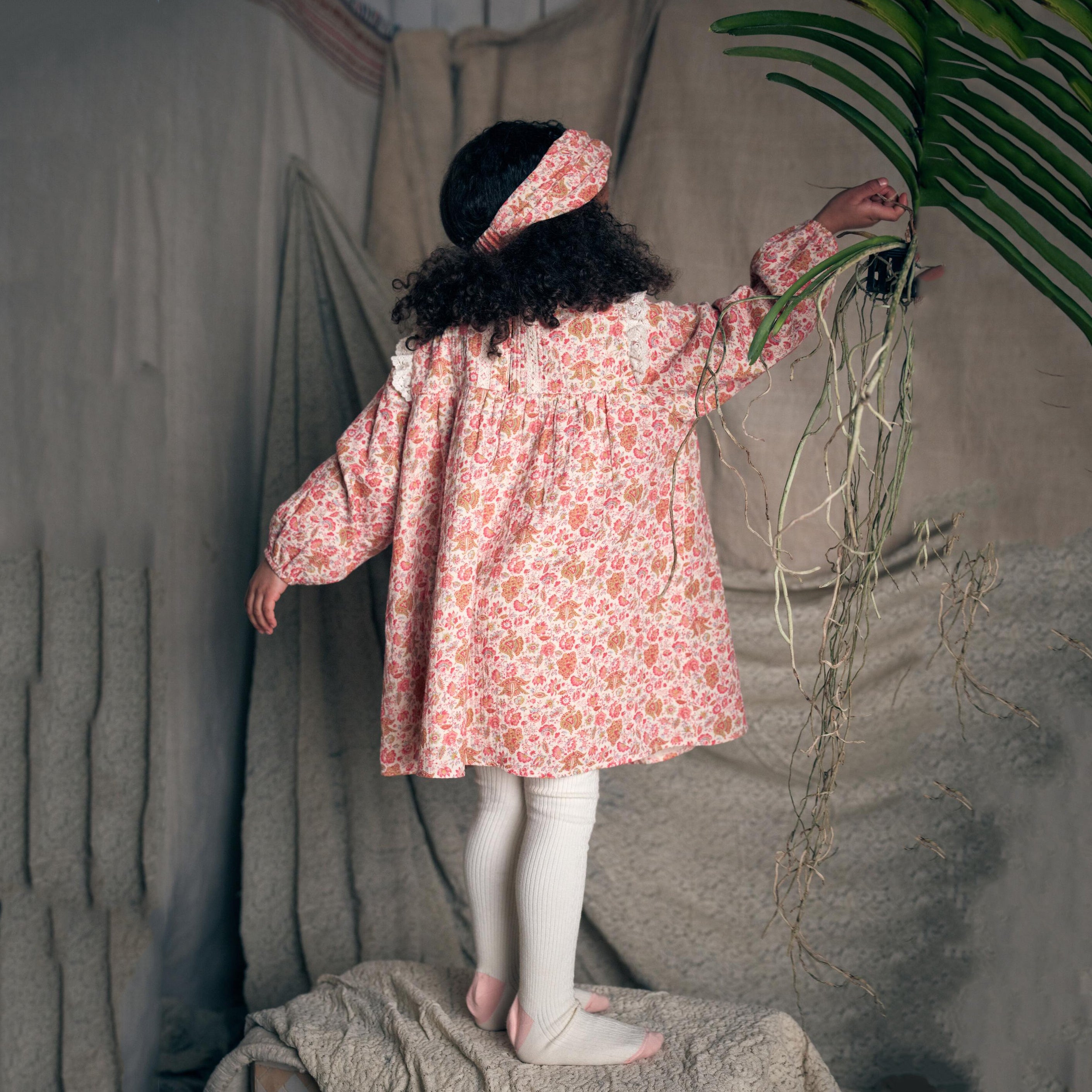 Girls Pink Floral Cotton Dress