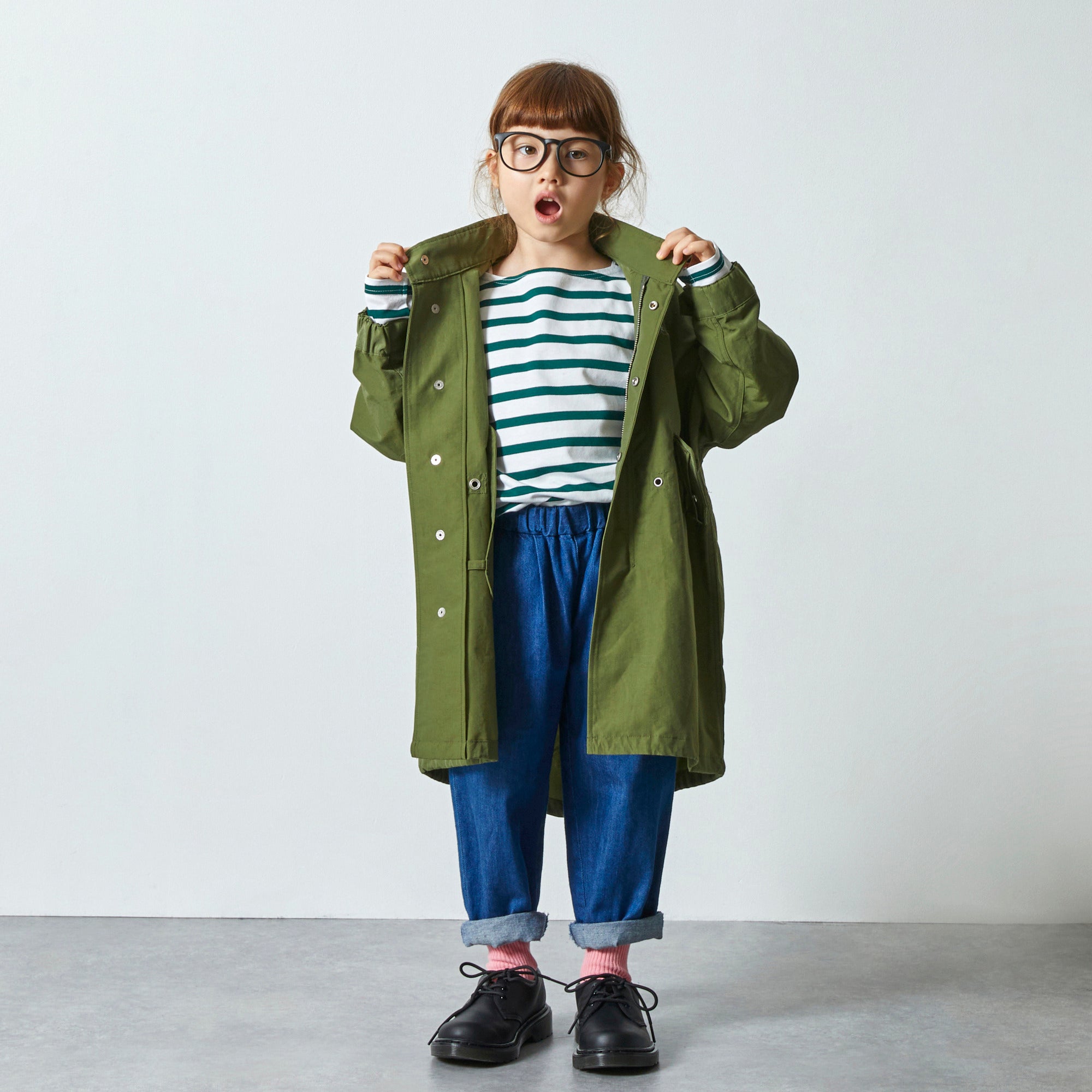 Boys & Girls Green Stripes Cotton T-Shirt
