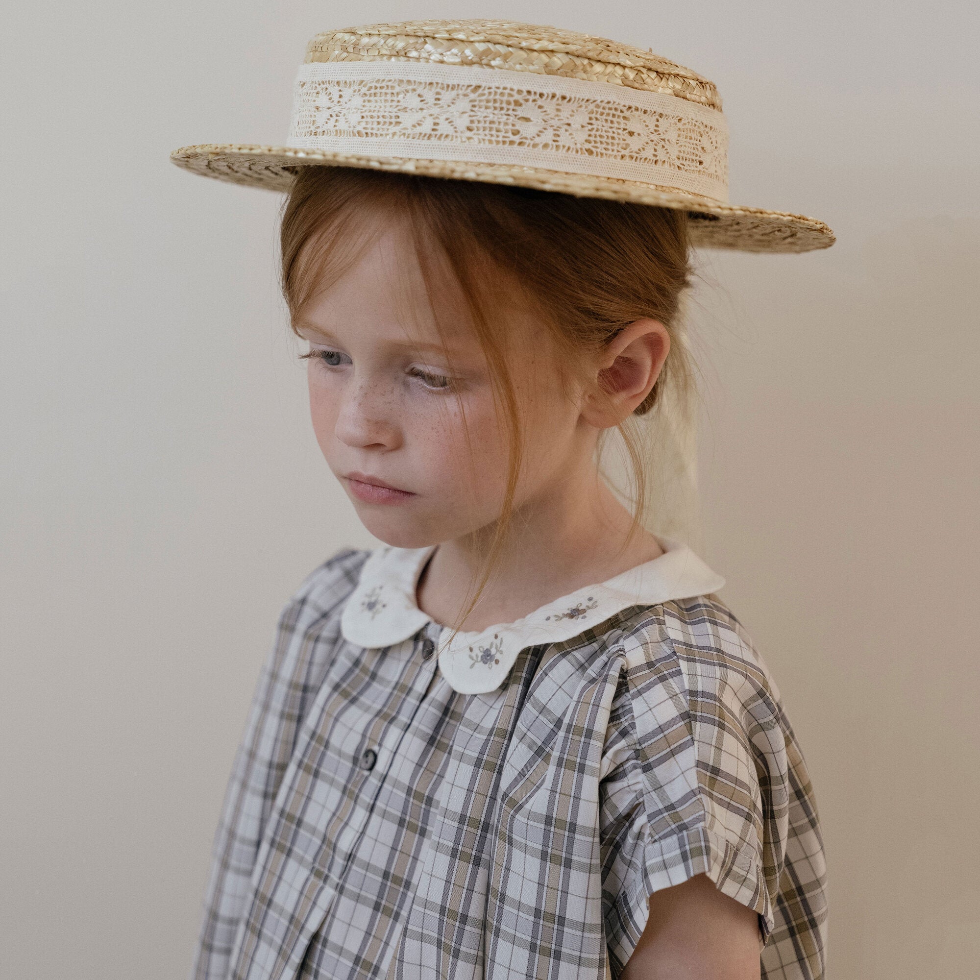 Girls Grey Check Dress