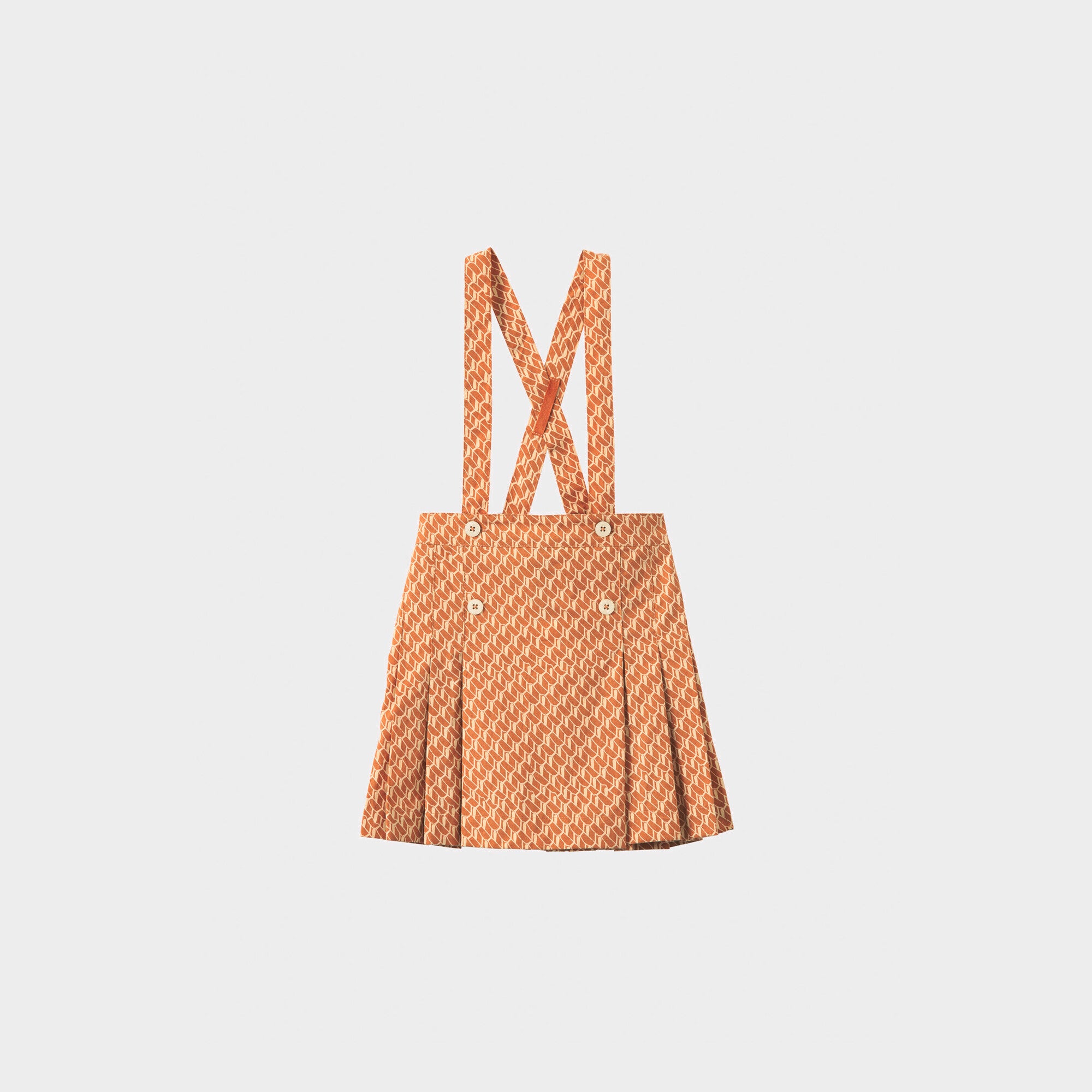 Girls Apricot Printed Strap Skirt