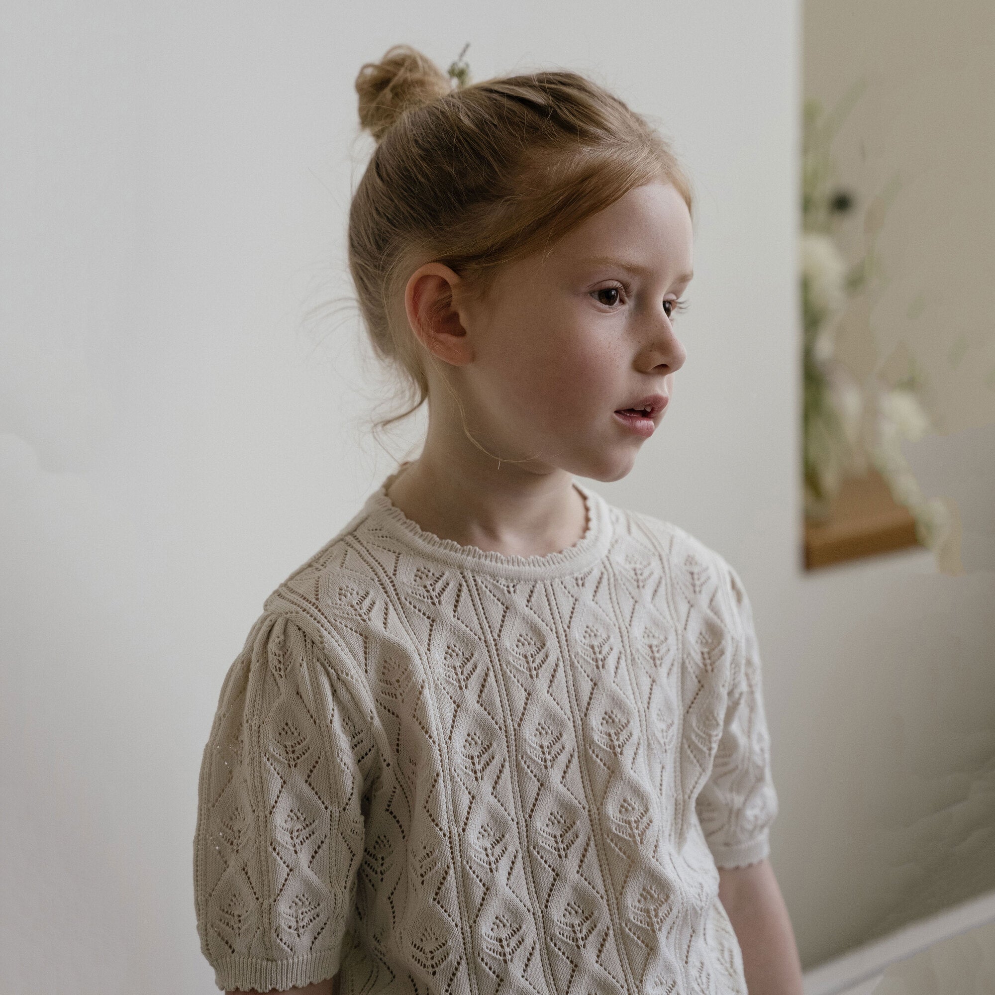 Girls Beige Knit Sweater