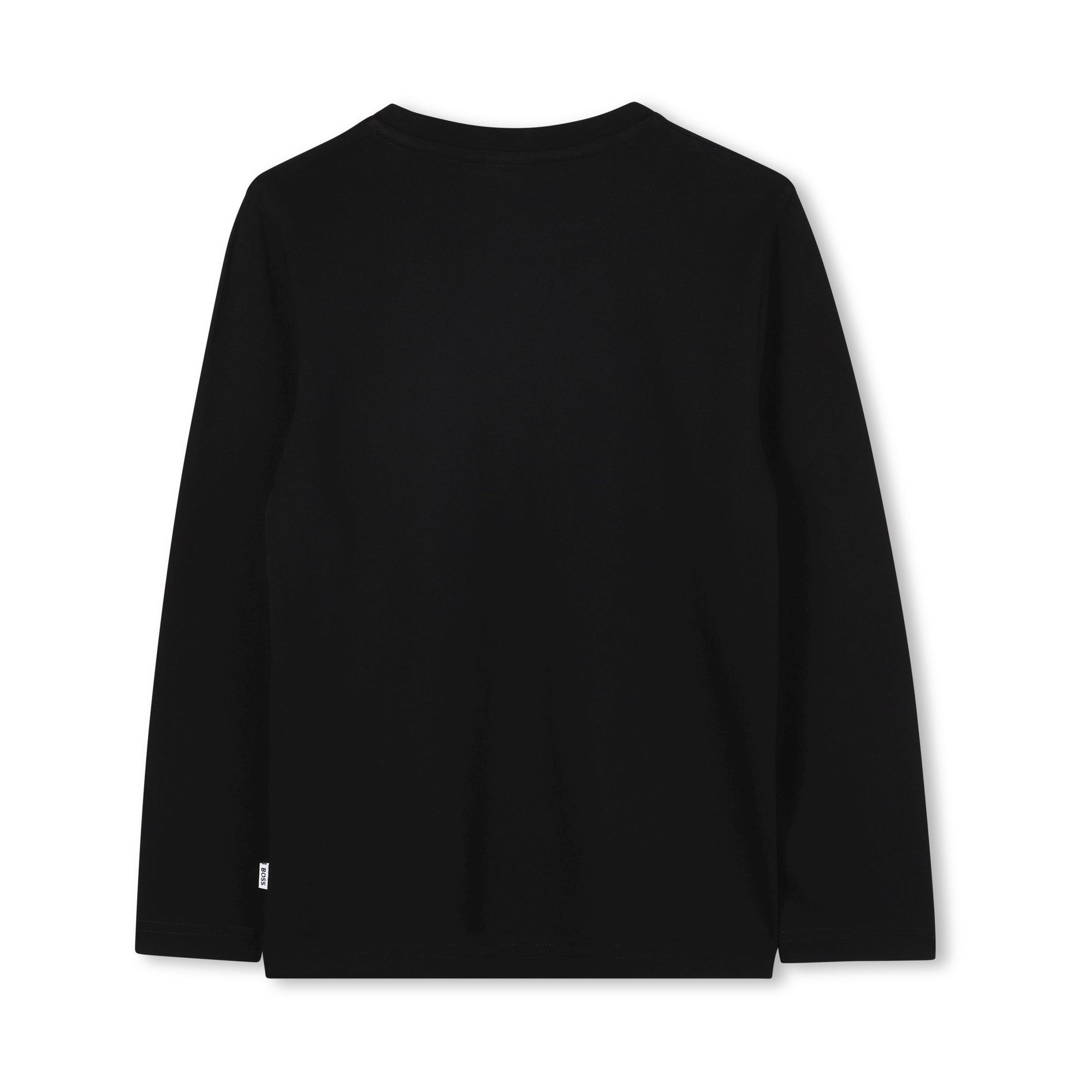 Boys Black Logo Cotton T-Shirt