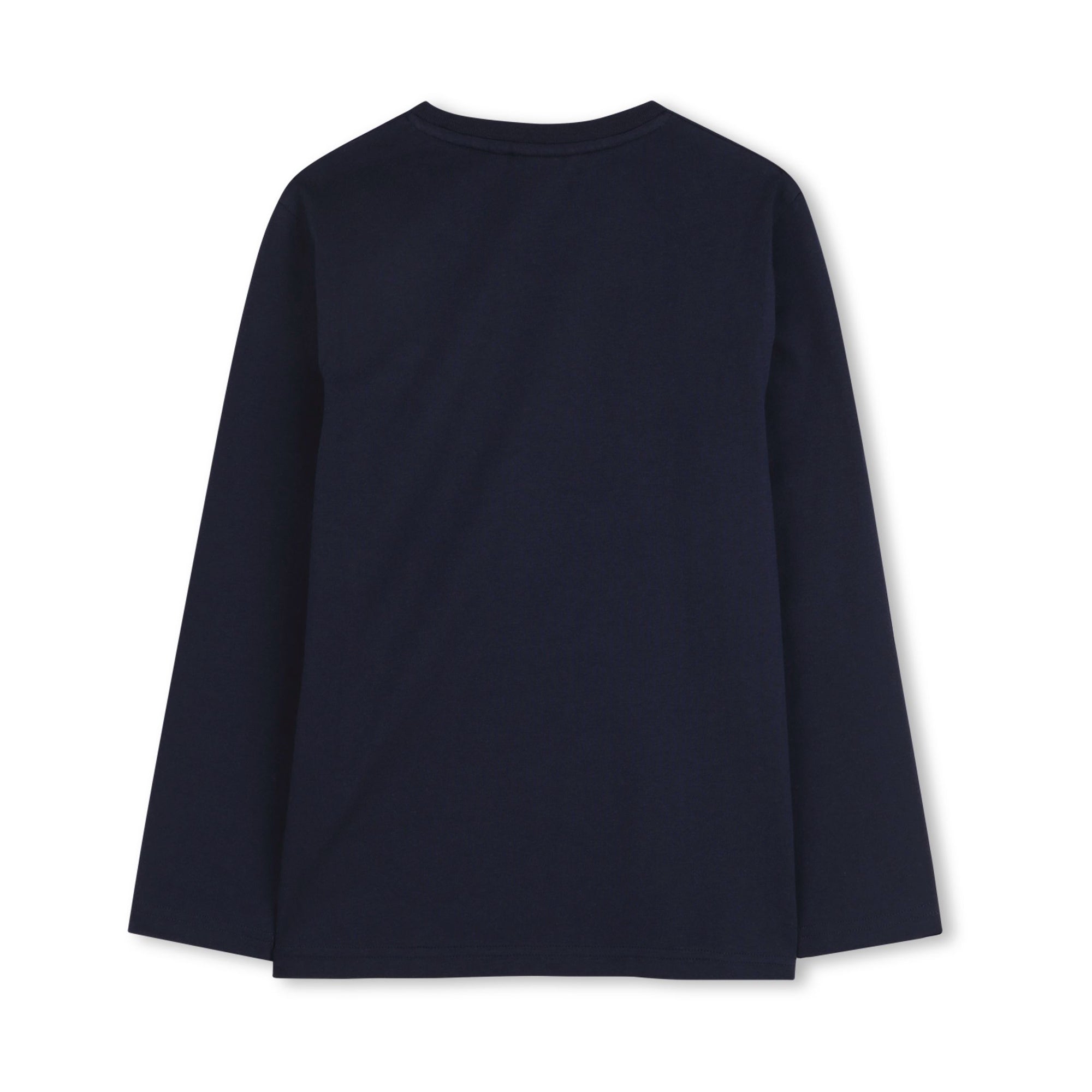 Boys Dark Blue Logo Cotton T-Shirt
