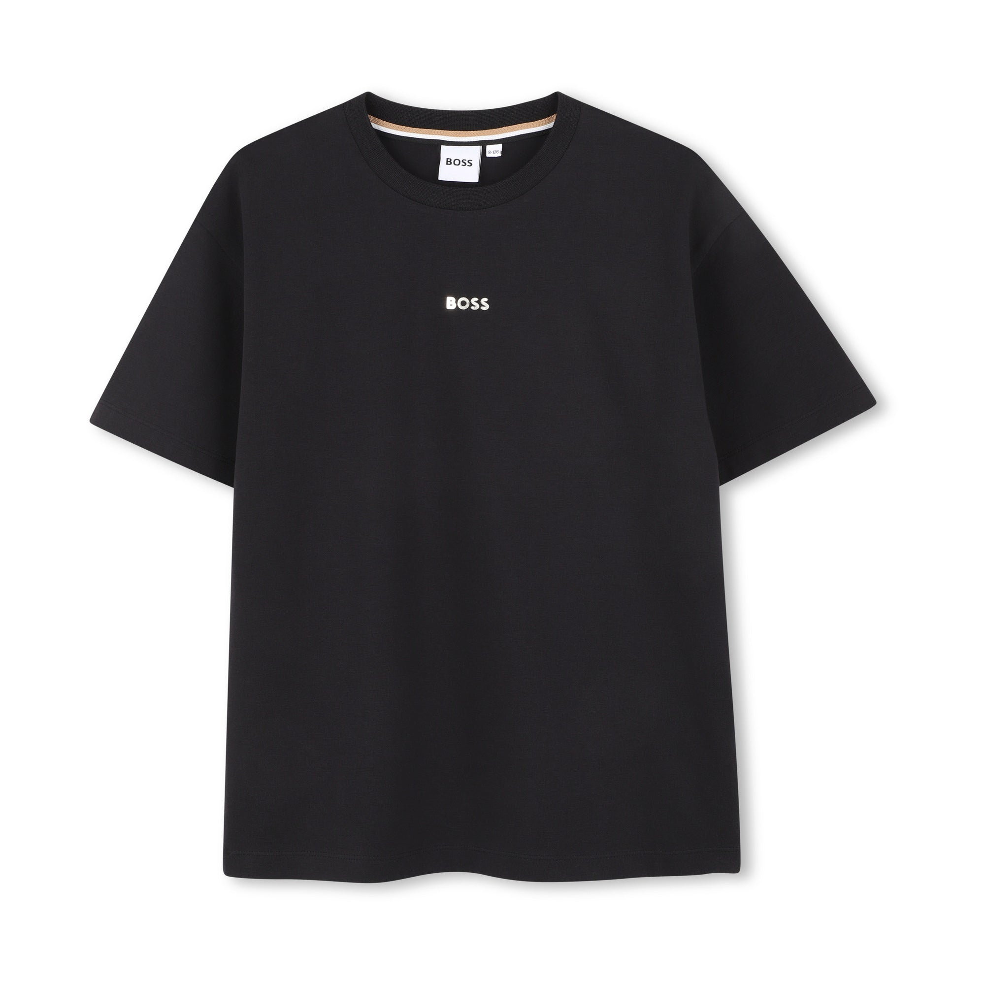 Girls Black Logo Cotton T-Shirt