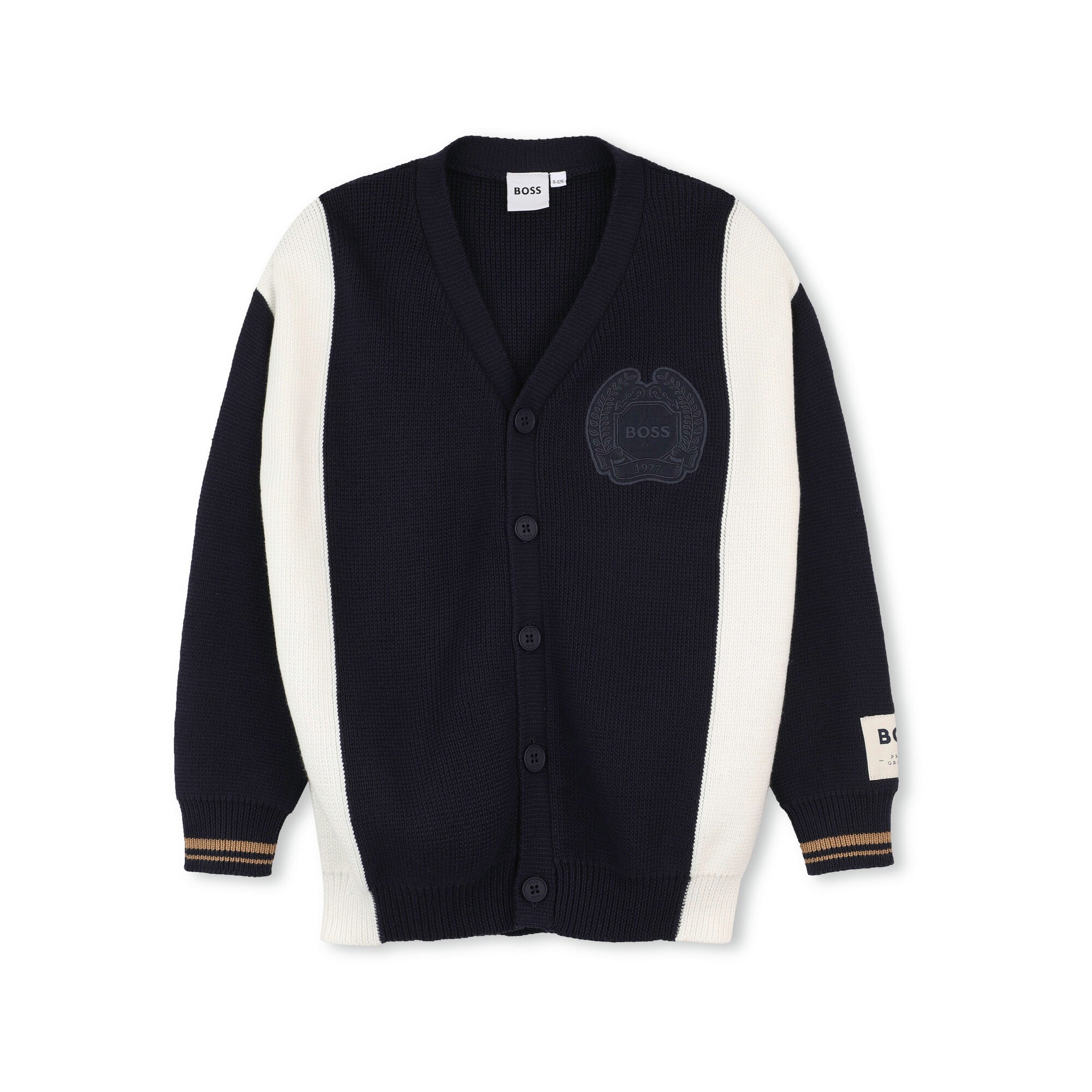 Boys Blue Cotton Knit Cardigan