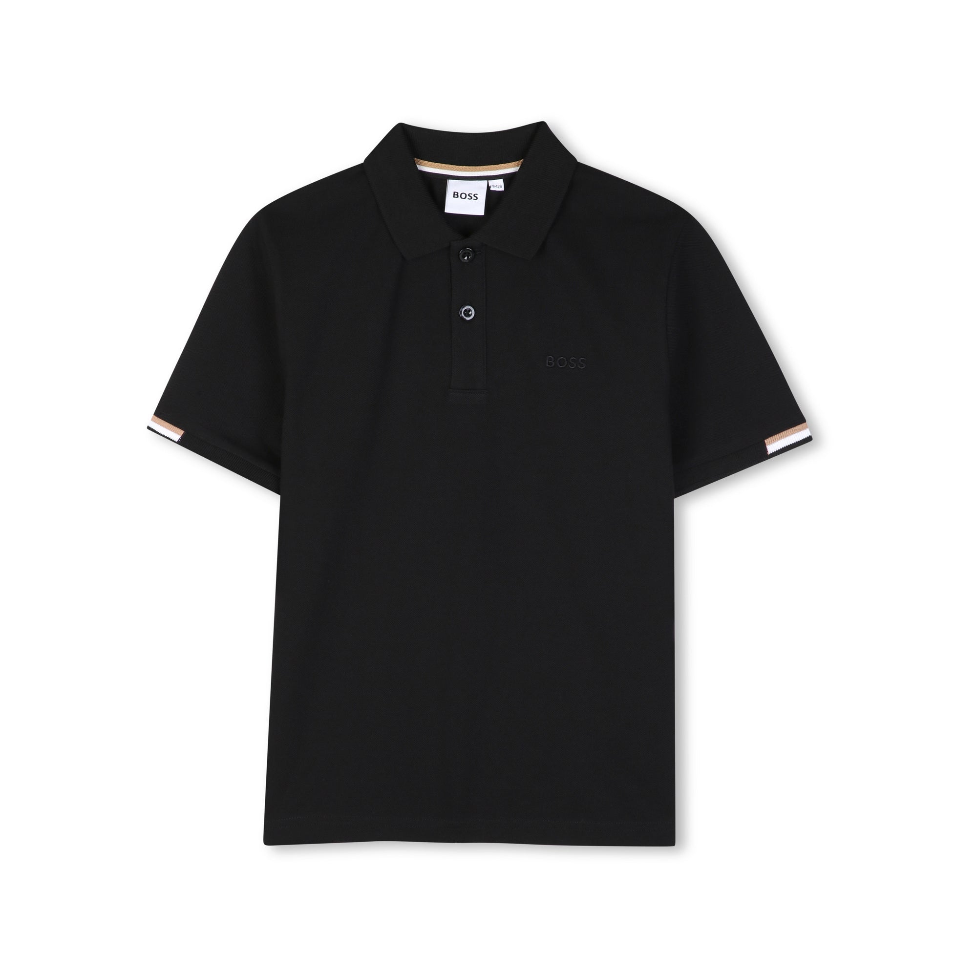 Polo en coton noir pour garçon