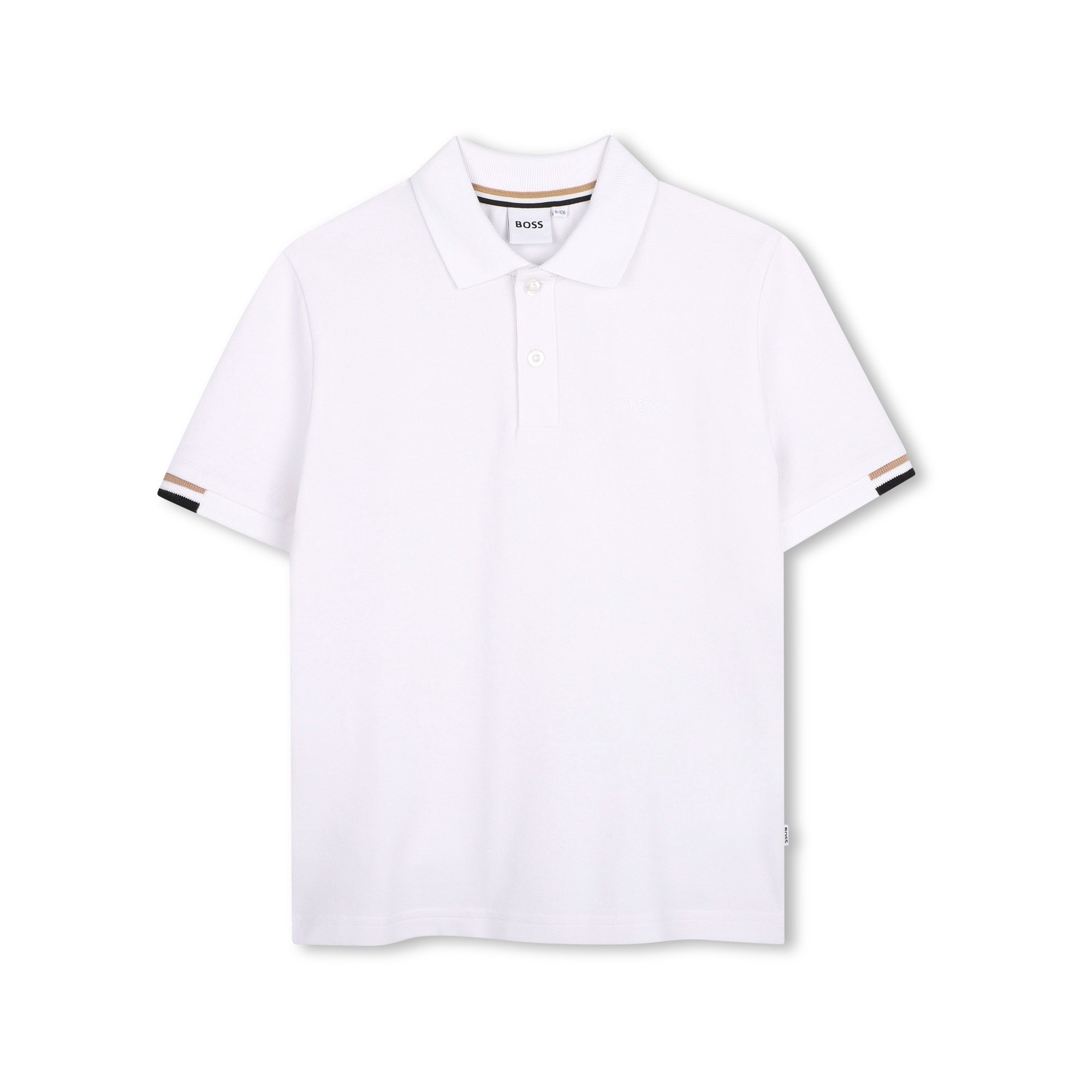 Boys White Cotton Polo Shirt