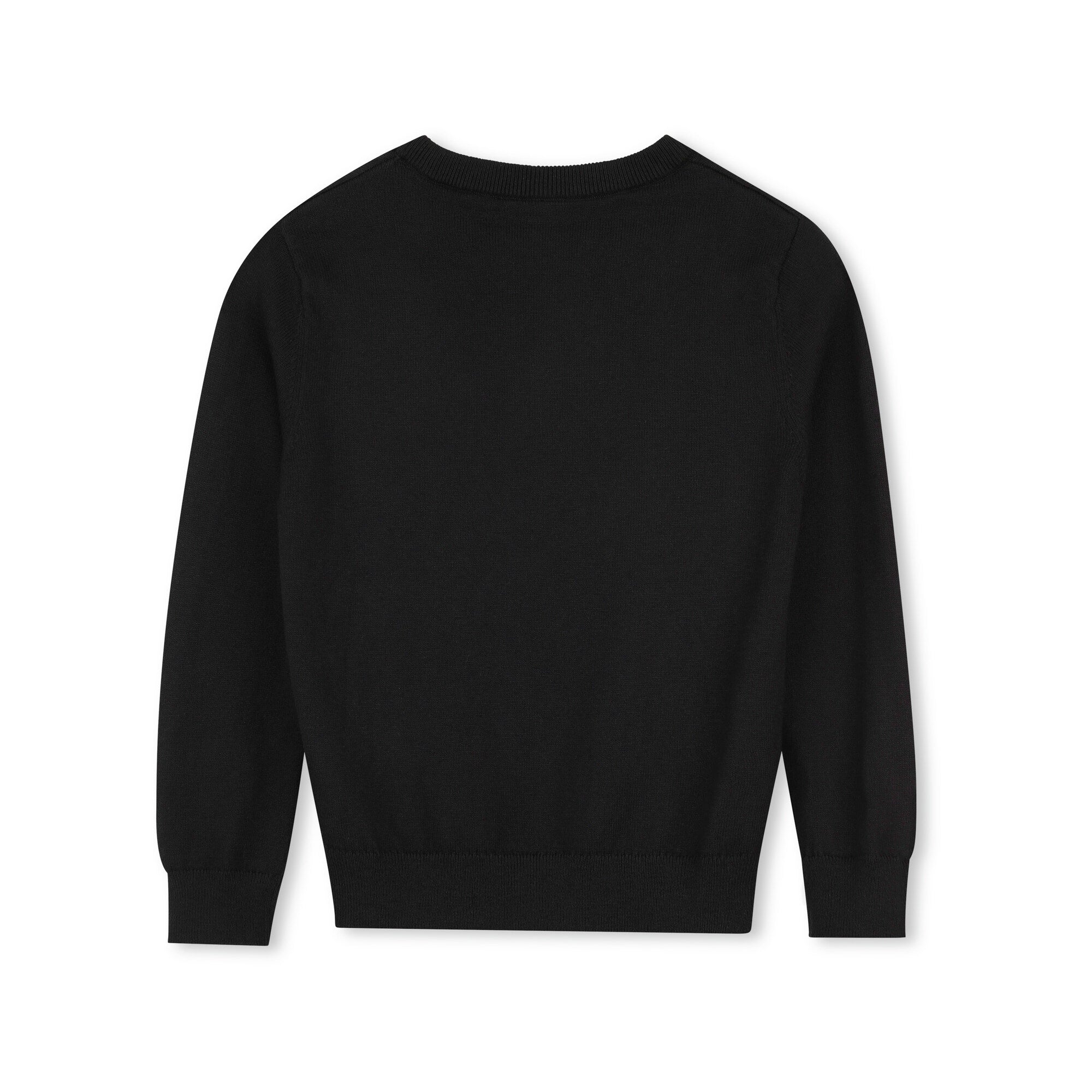 Boys Black Cotton Knit Sweater