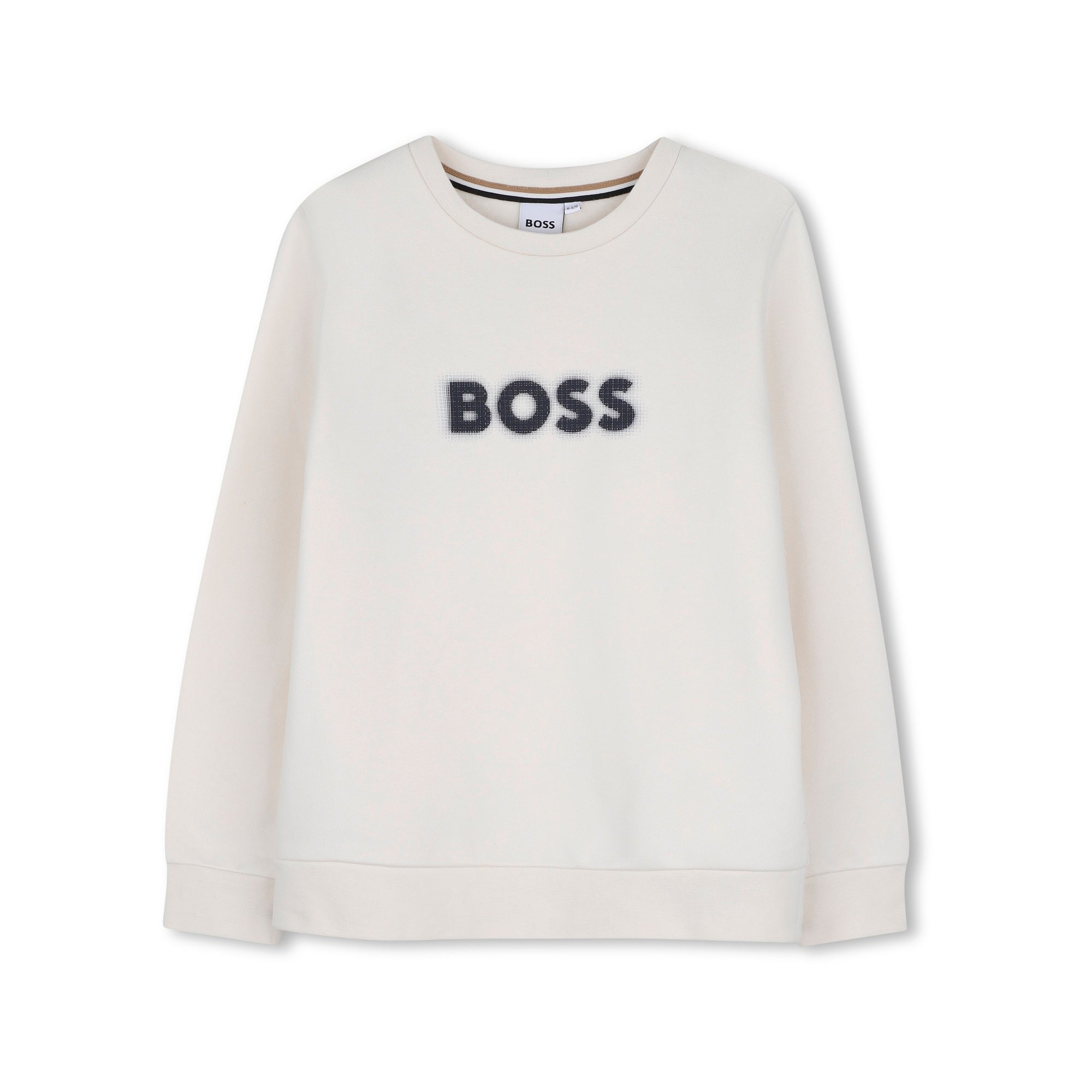 Boys White Logo Cotton Sweatshirt