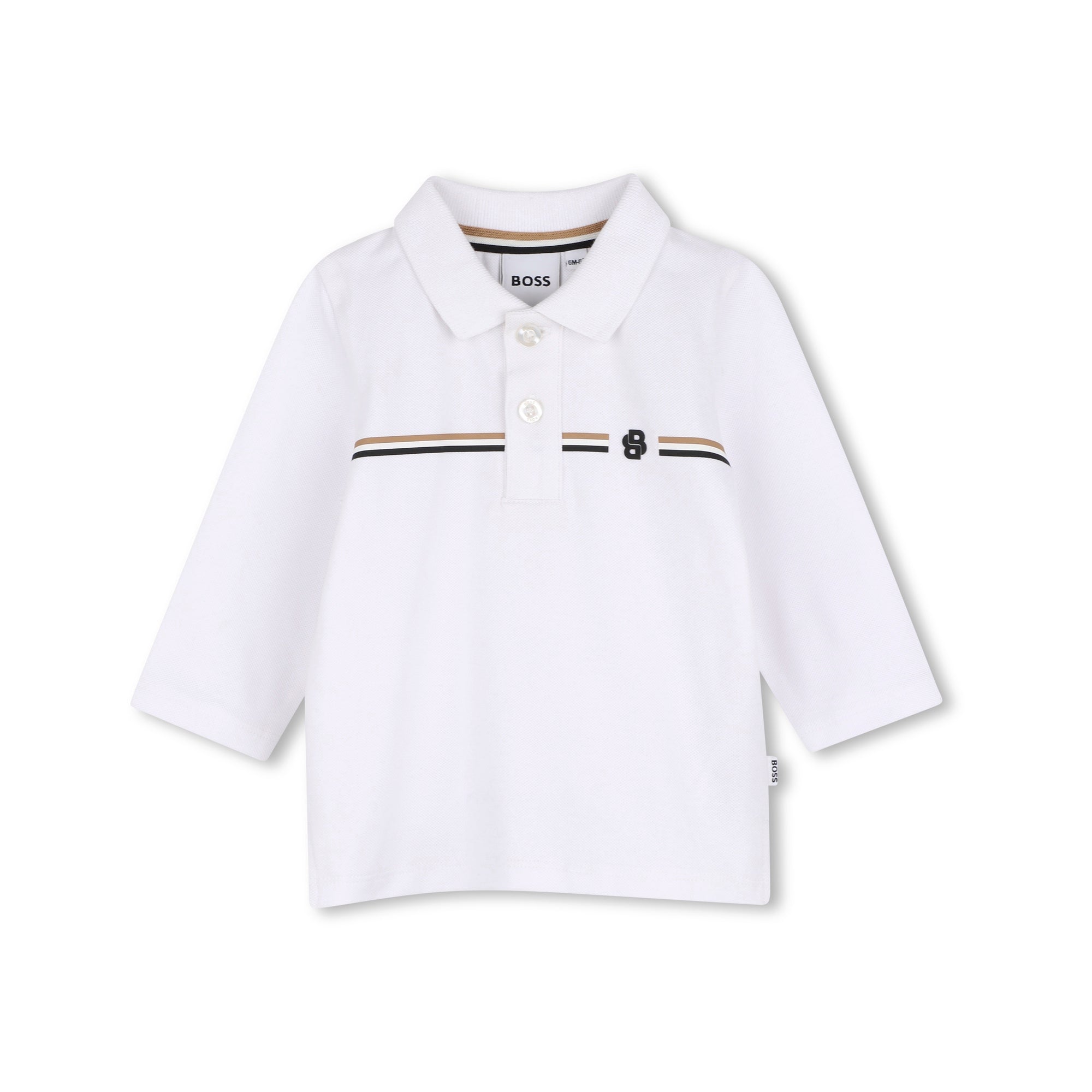 Baby Boys White Cotton Polo Shirt