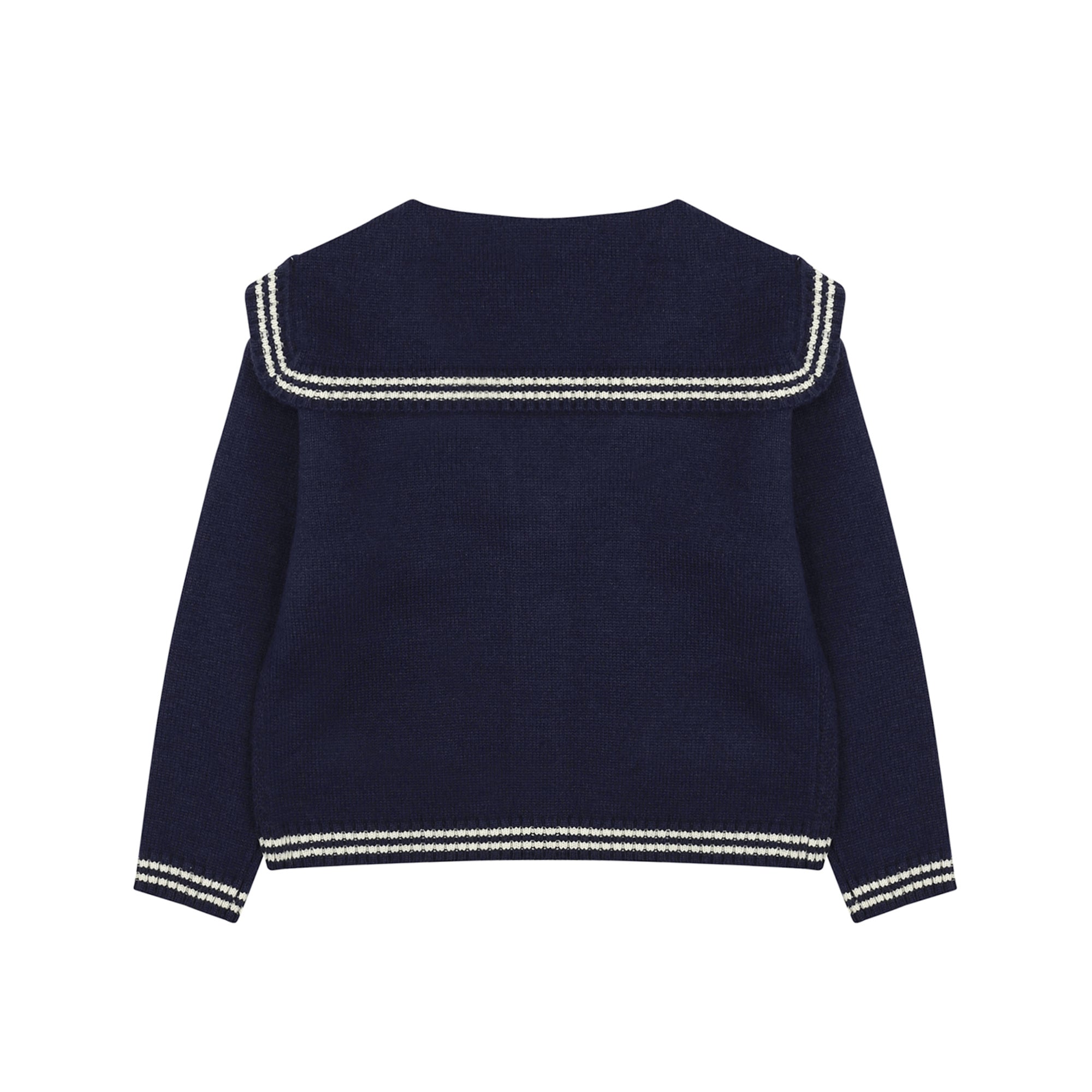 Girls Navy Flower Cardigan