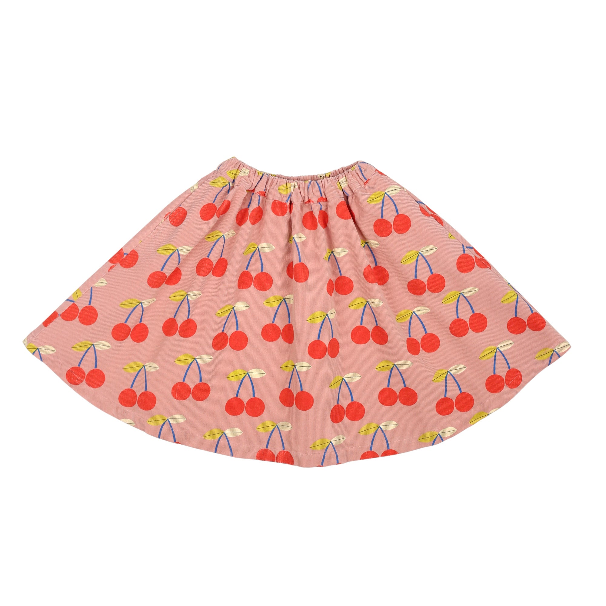 Girls Pink Cherry Cotton Skirt
