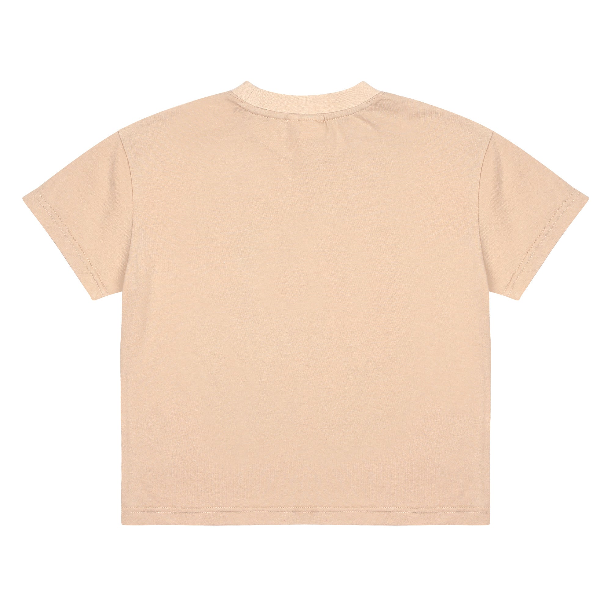 Boys & Girls Beige Printed Cotton T-Shirt